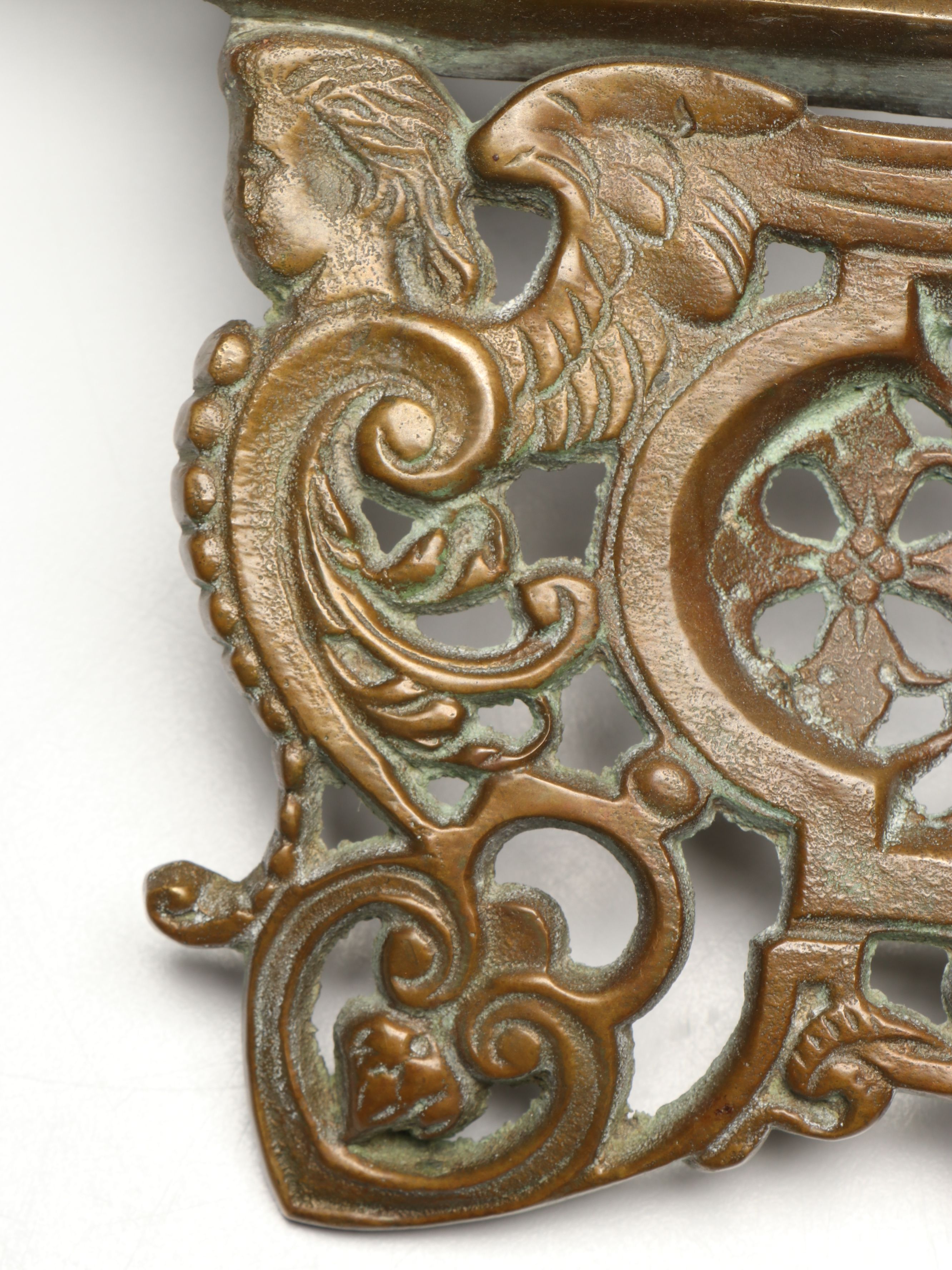 Rococo Revival Bras Openwork Double Inkwell, Late 19th Century