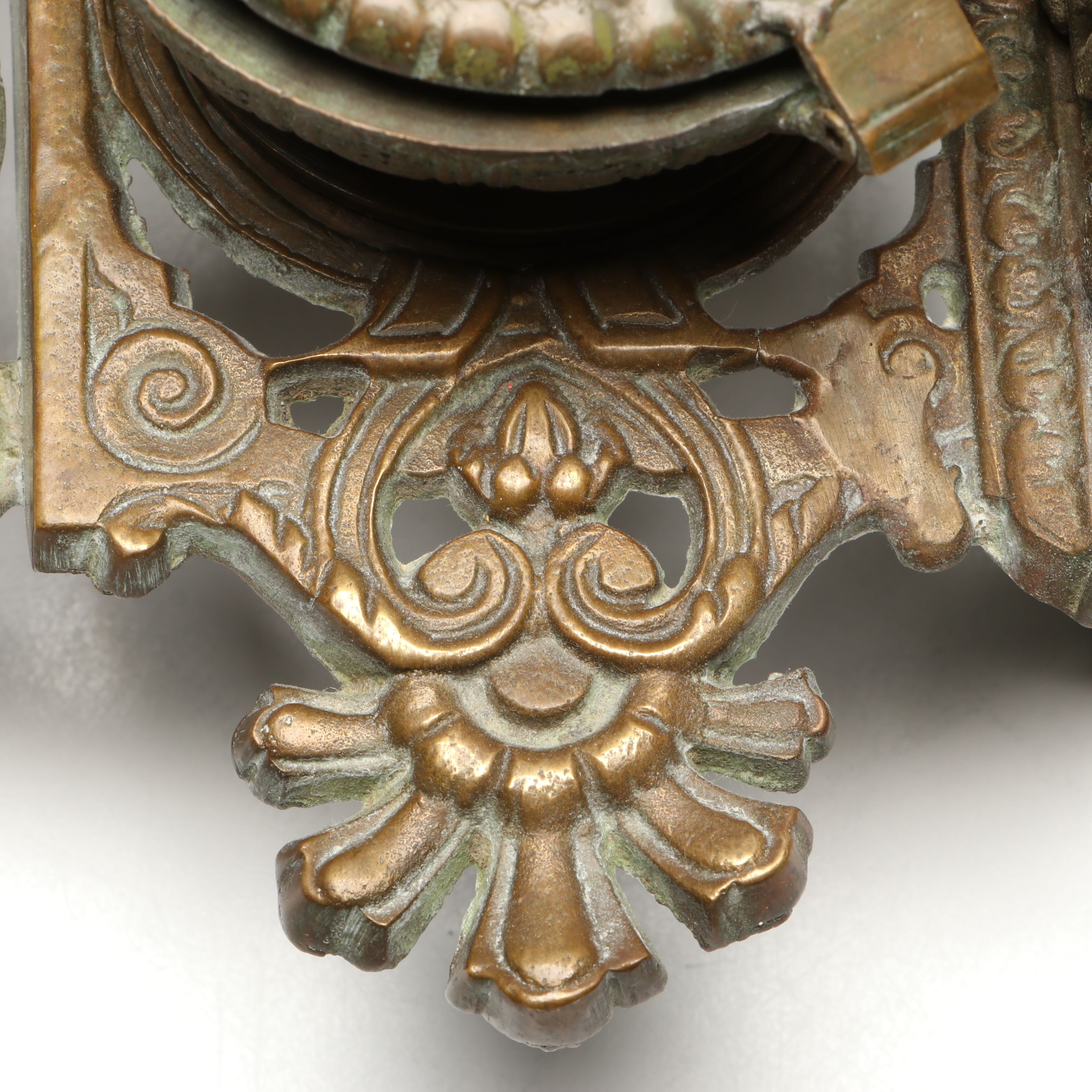 Rococo Revival Bras Openwork Double Inkwell, Late 19th Century