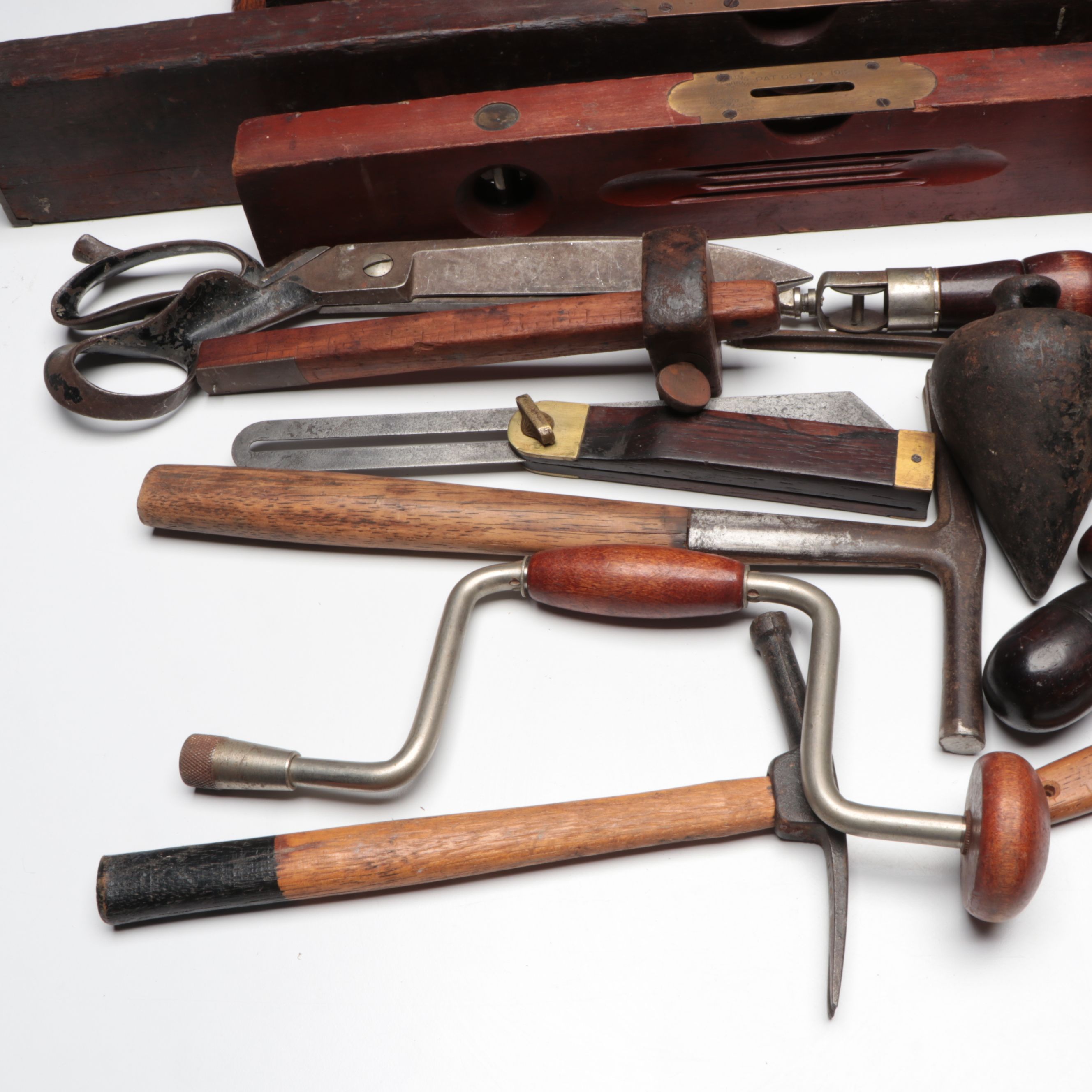Clauss Industrial Shears, Levels, Hand Drills and More Vintage and Antique Tools