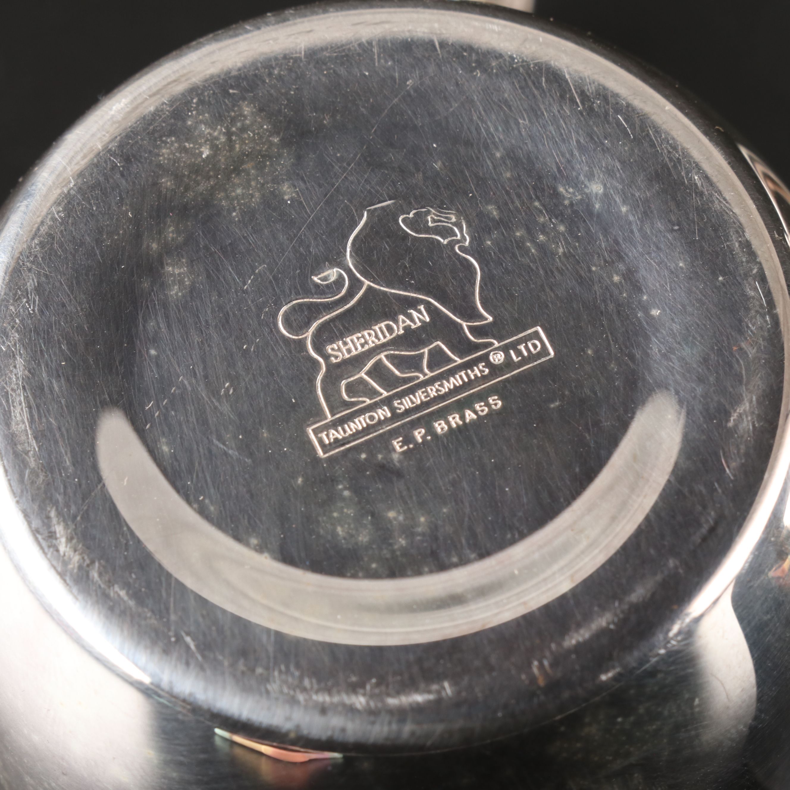 Wm. Rogers Silver Plate Tea Service with Sheridan Scroll-Handled Mugs