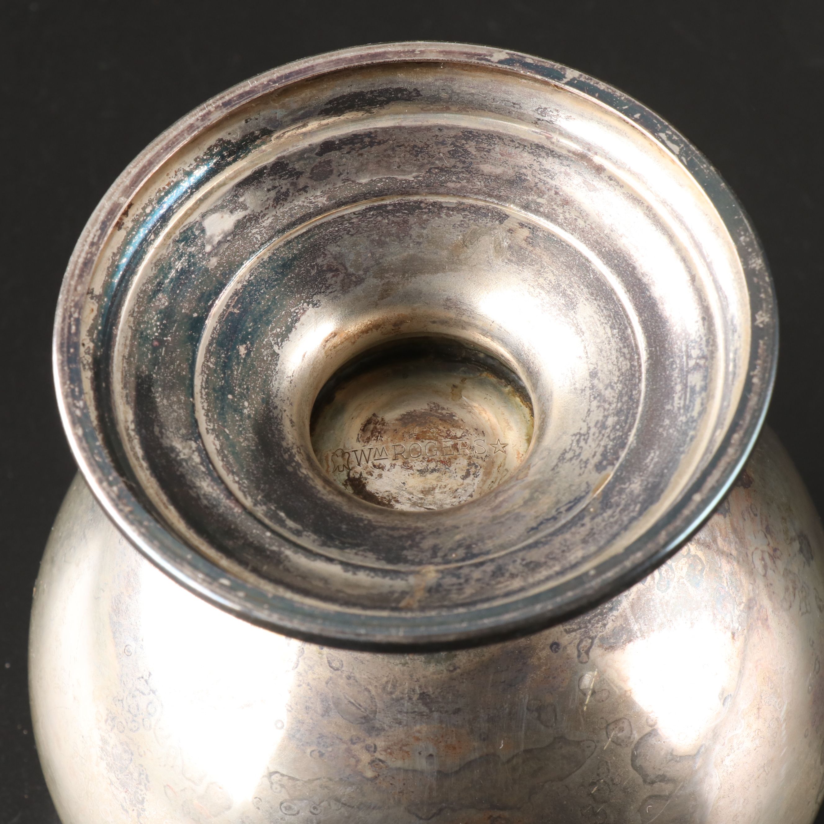 Wm. Rogers Silver Plate Tea Service with Sheridan Scroll-Handled Mugs