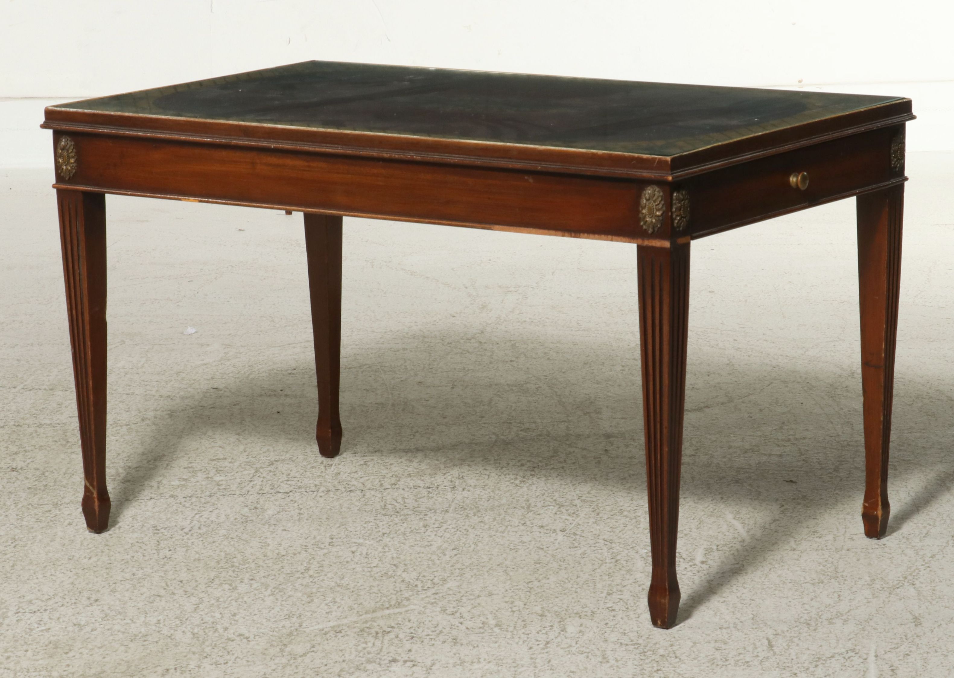 Neoclassical Style Paint-Decorated Mahogany Coffee Table, Early to Mid-20th C.
