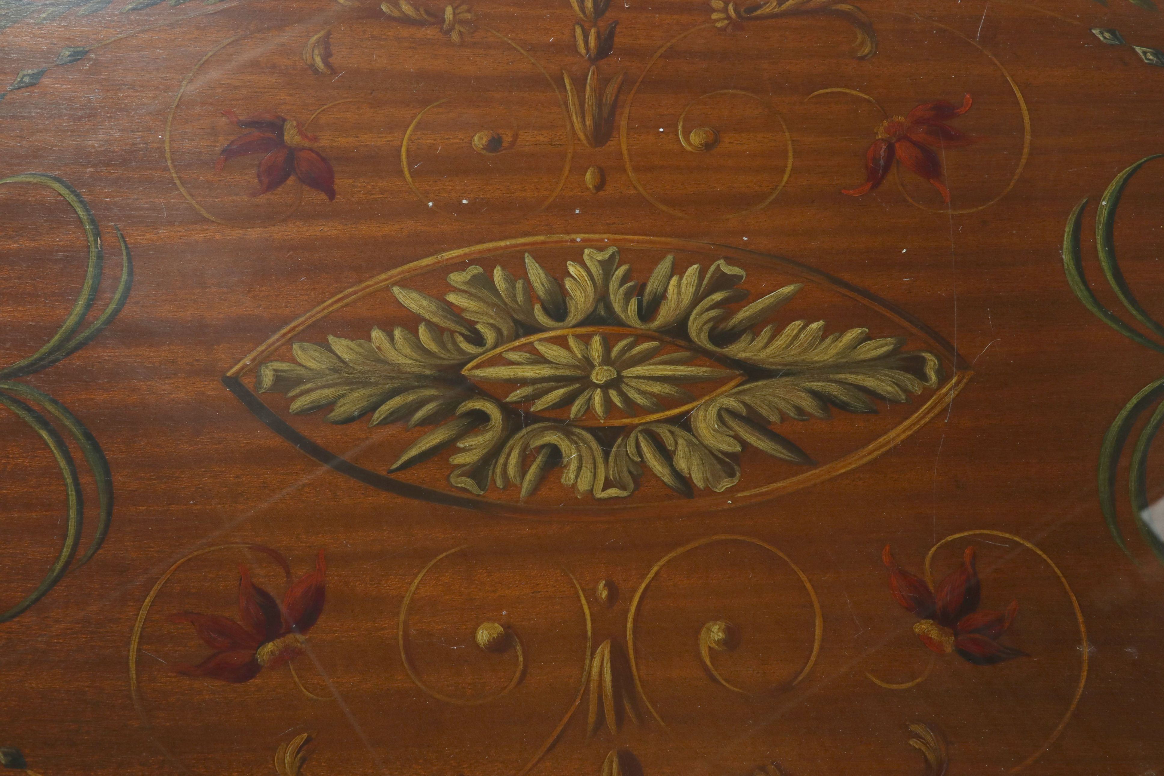 Neoclassical Style Paint-Decorated Mahogany Coffee Table, Early to Mid-20th C.