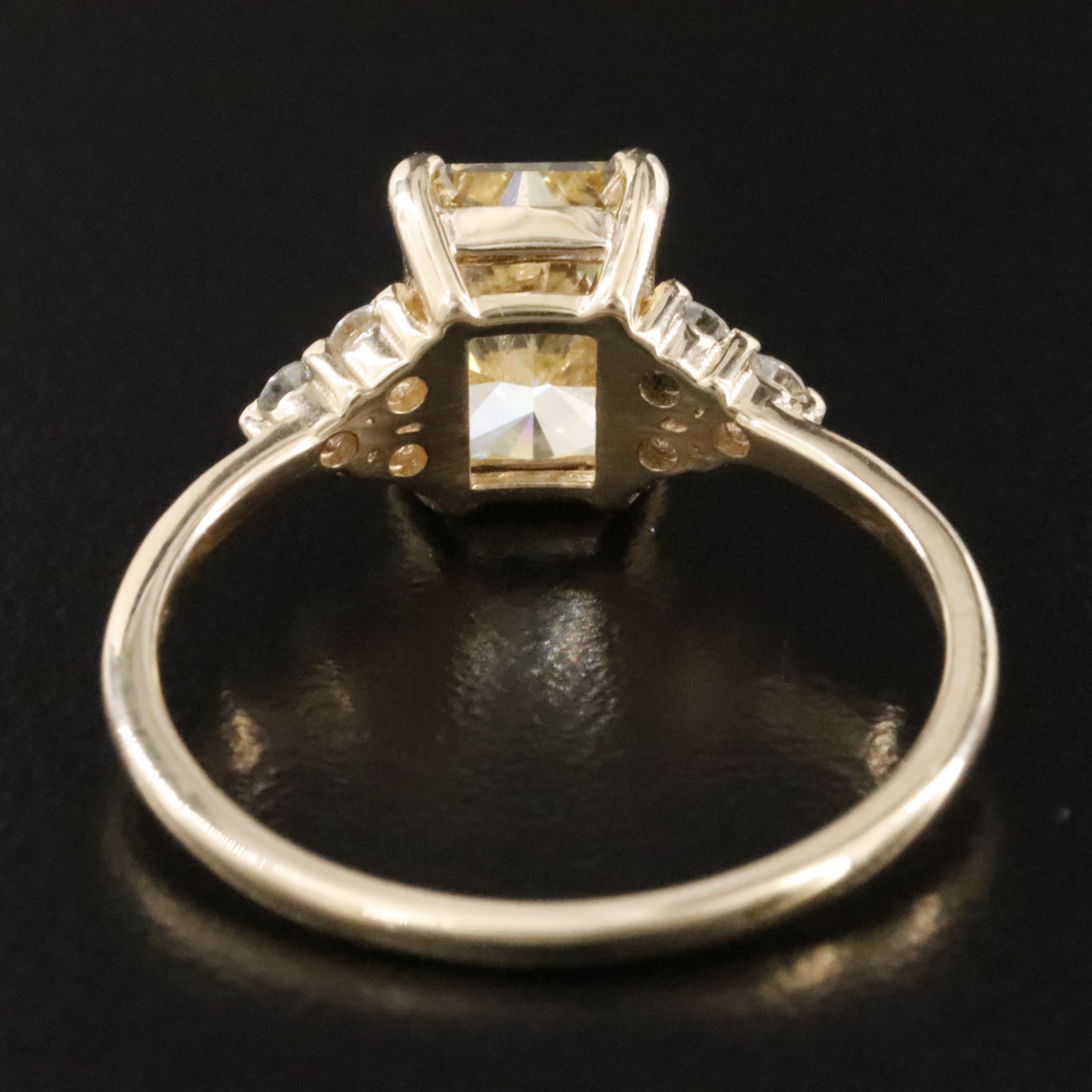 14K 2.24 CTW Lab Grown Diamond Ring with Fancy Intense Yellow and IGI Report