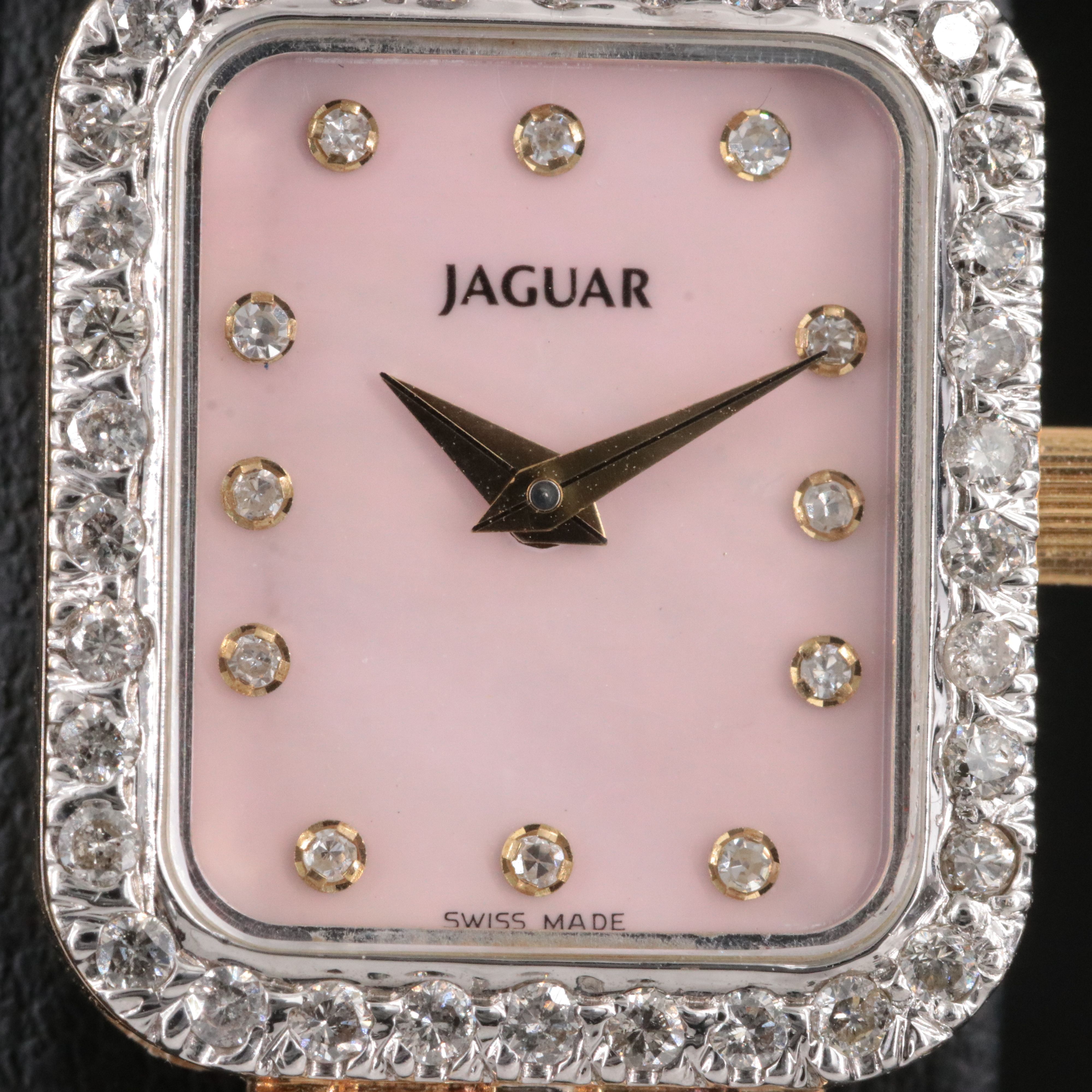 14K Jaguar Pink M.O.P. Diamond Dial & Bezel Quartz Watch