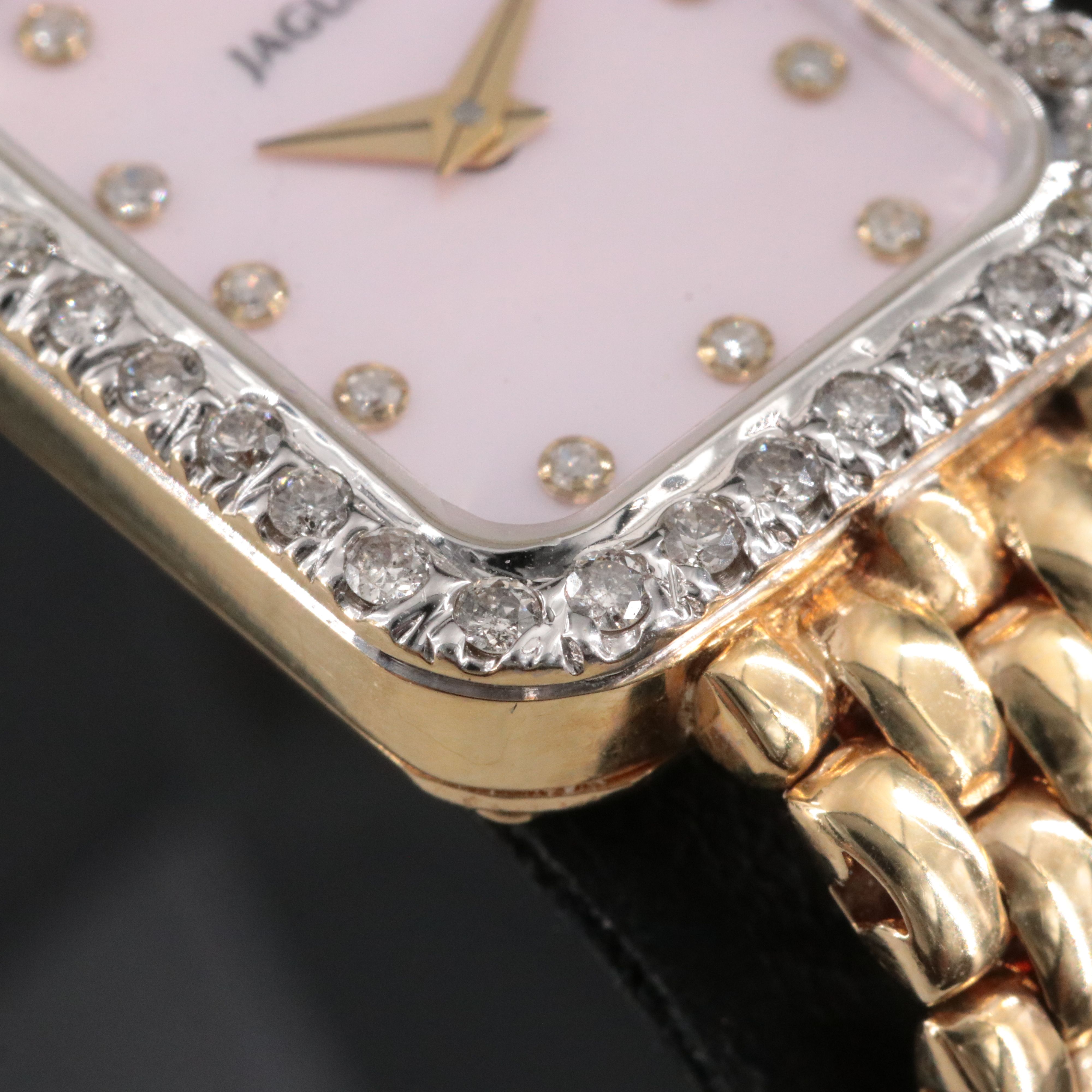 14K Jaguar Pink M.O.P. Diamond Dial & Bezel Quartz Watch