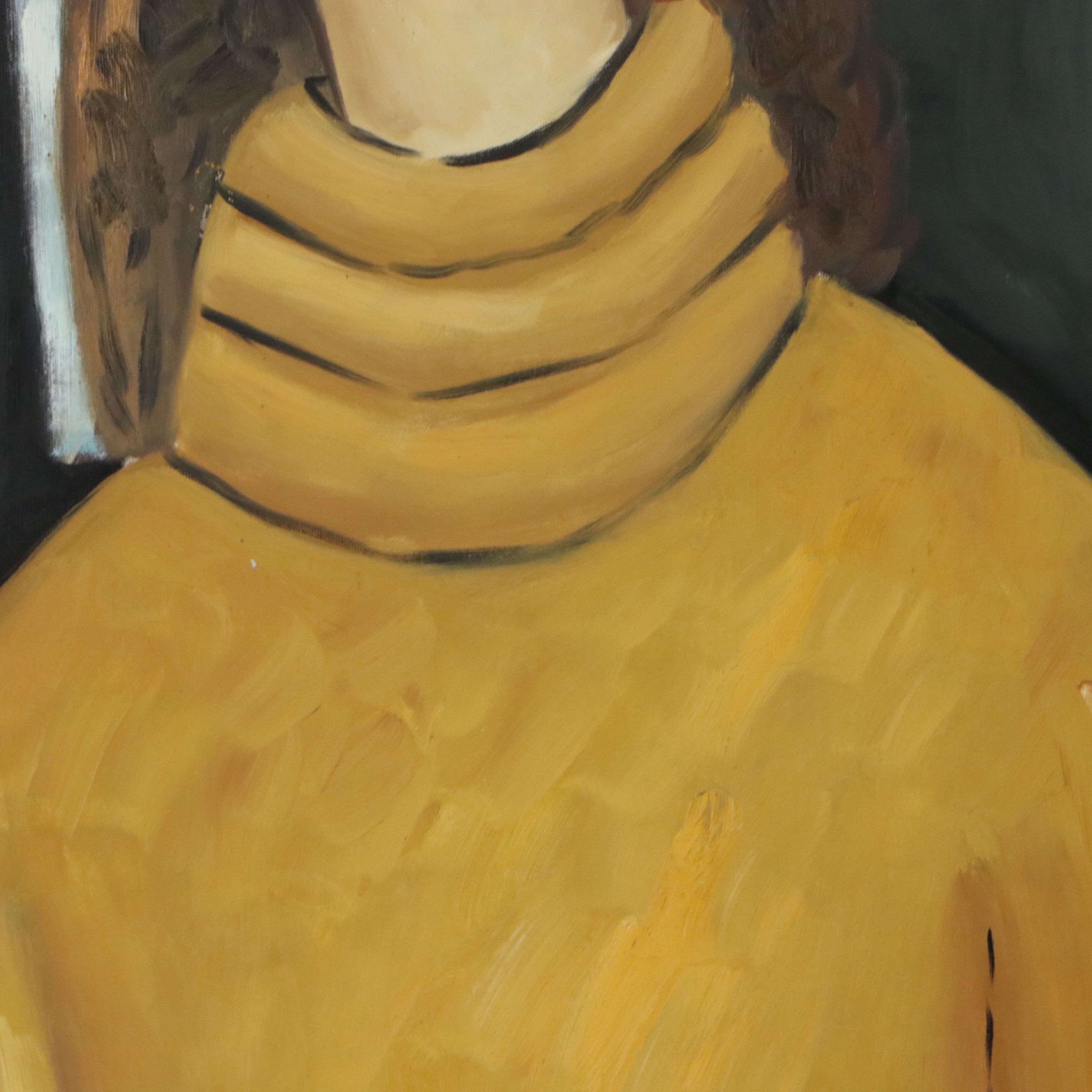 After Amedeo Modigliani Oil Painting "Jeanne Hébuterne in a Yellow Sweater"
