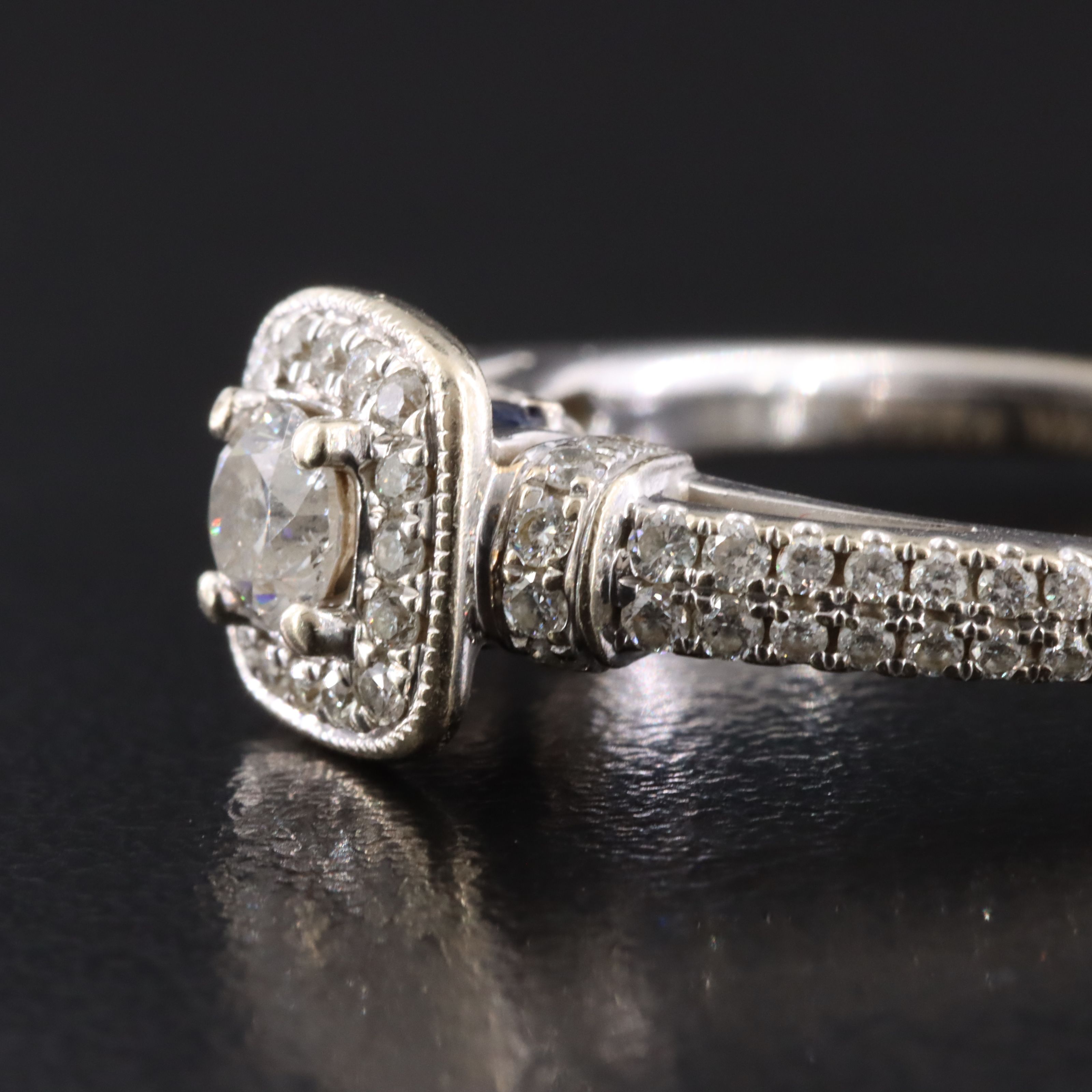 Vera Wang Love 14K 1.01 CTW Diamond Ring and Band with Sapphire Accents