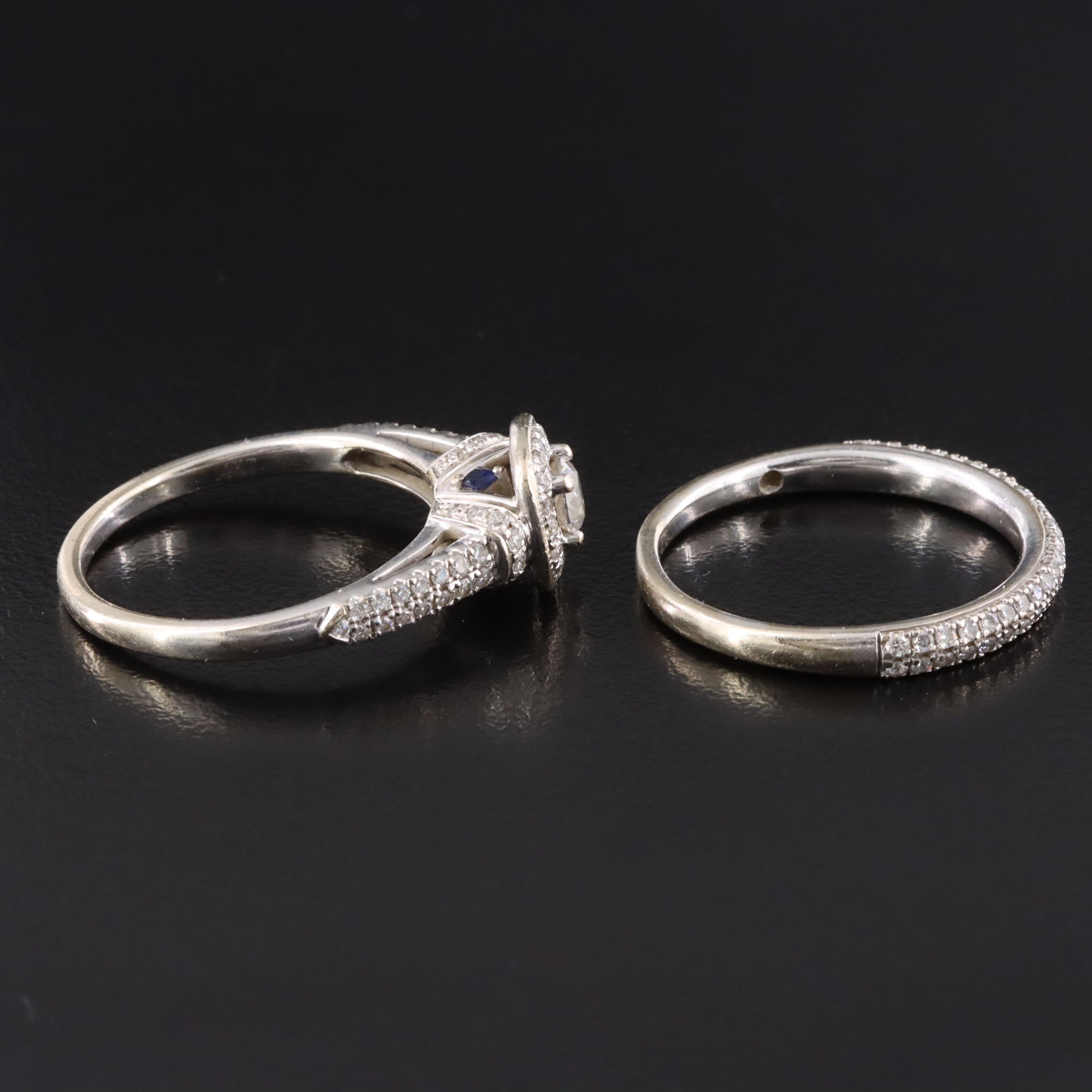 Vera Wang Love 14K 1.01 CTW Diamond Ring and Band with Sapphire Accents