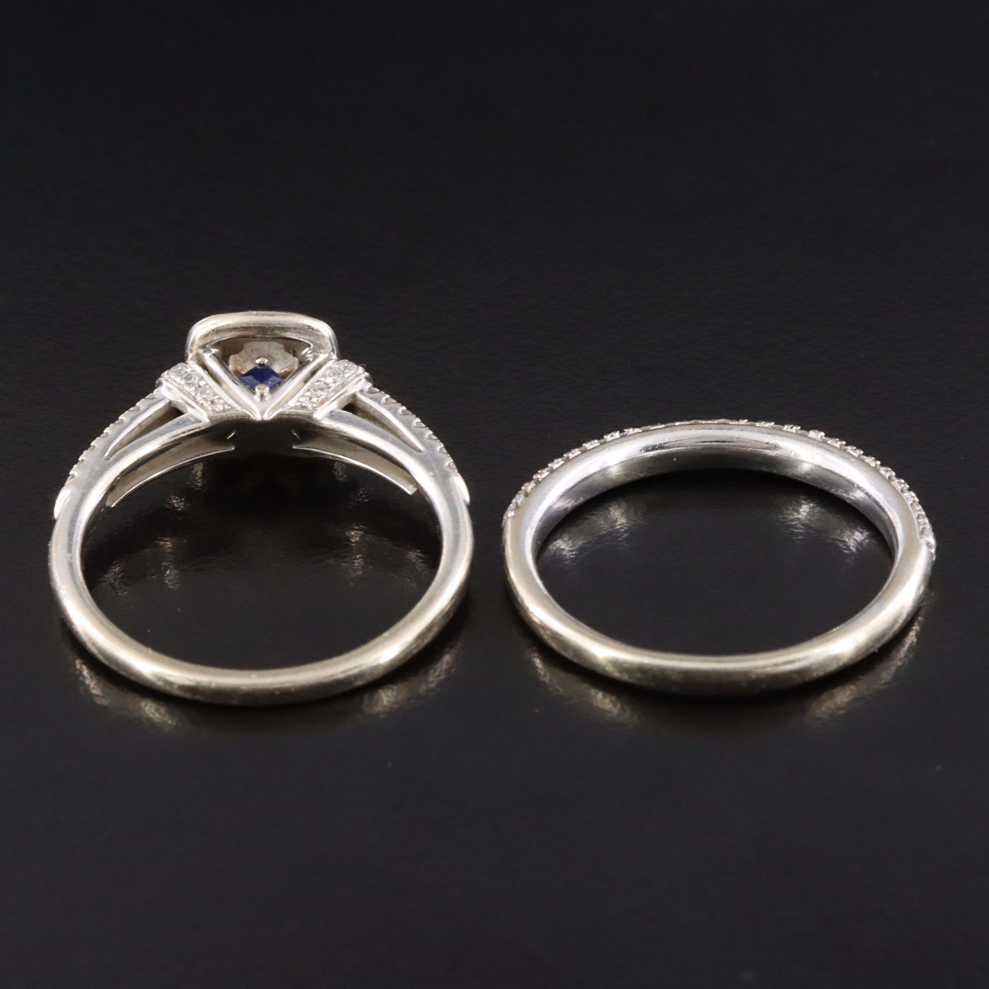 Vera Wang Love 14K 1.01 CTW Diamond Ring and Band with Sapphire Accents