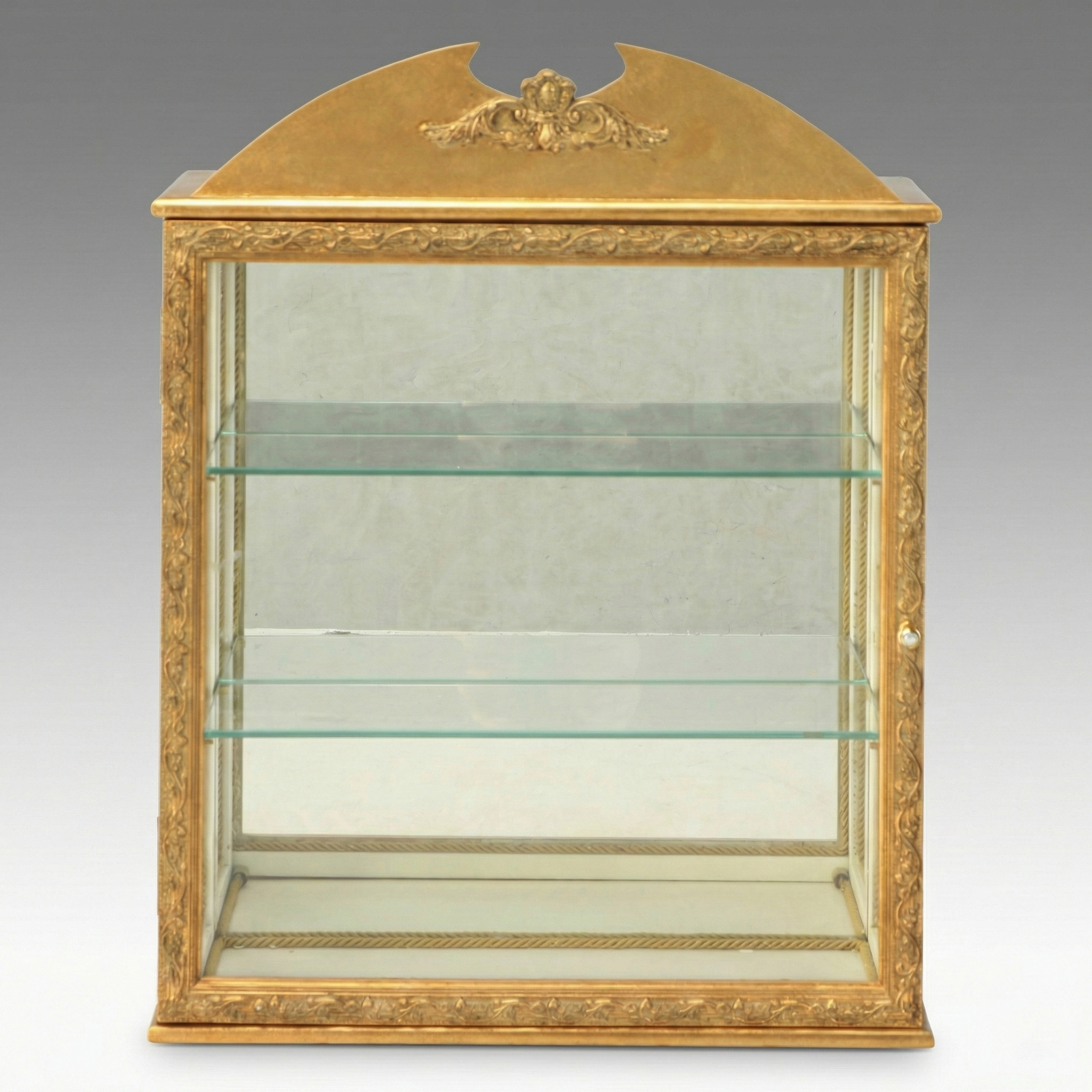 Louis XVI Style Giltwood Wall-Mount Curio Cabinet