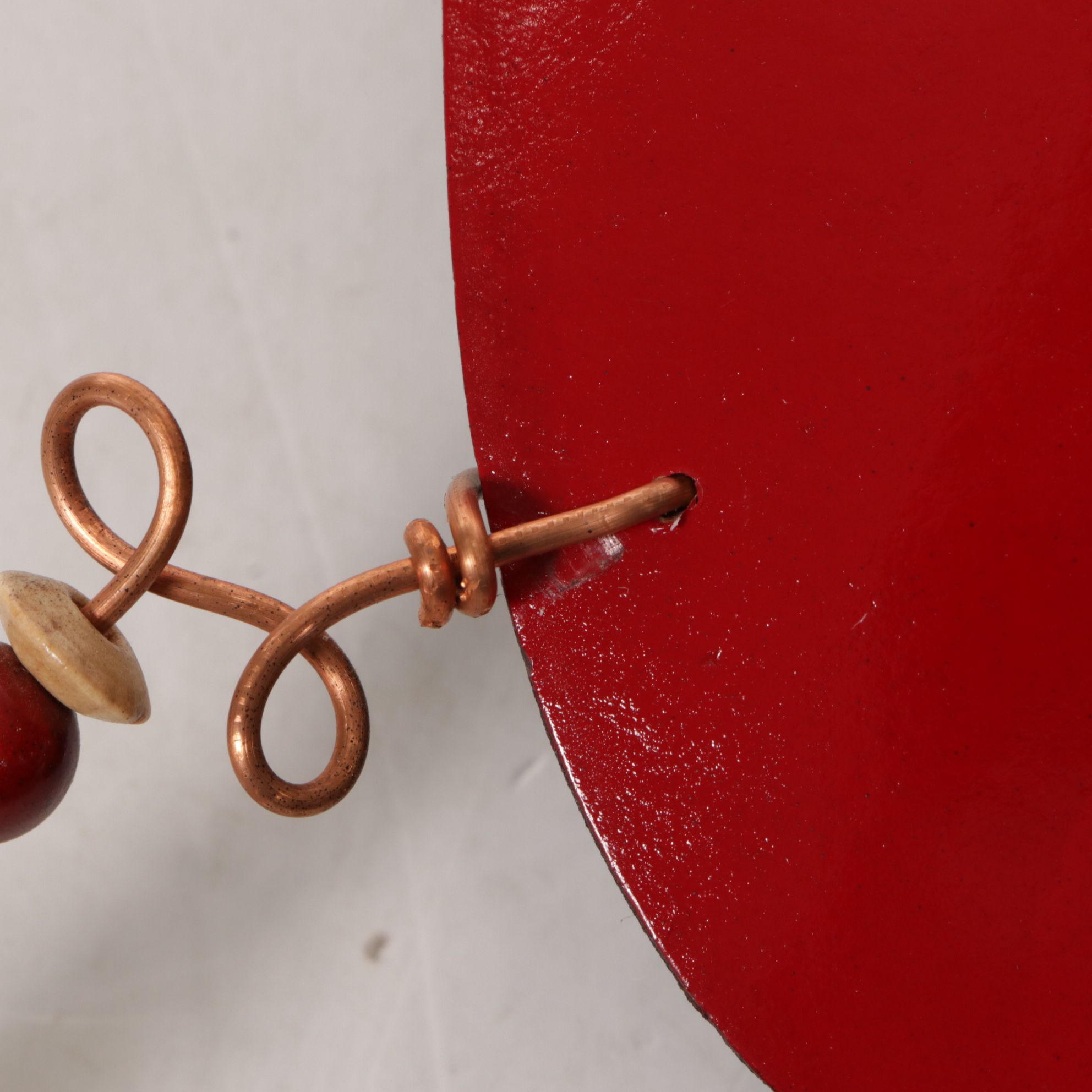 Eclecticist Style Art Wall Hanging Figure Adorned with Buttons and Beads