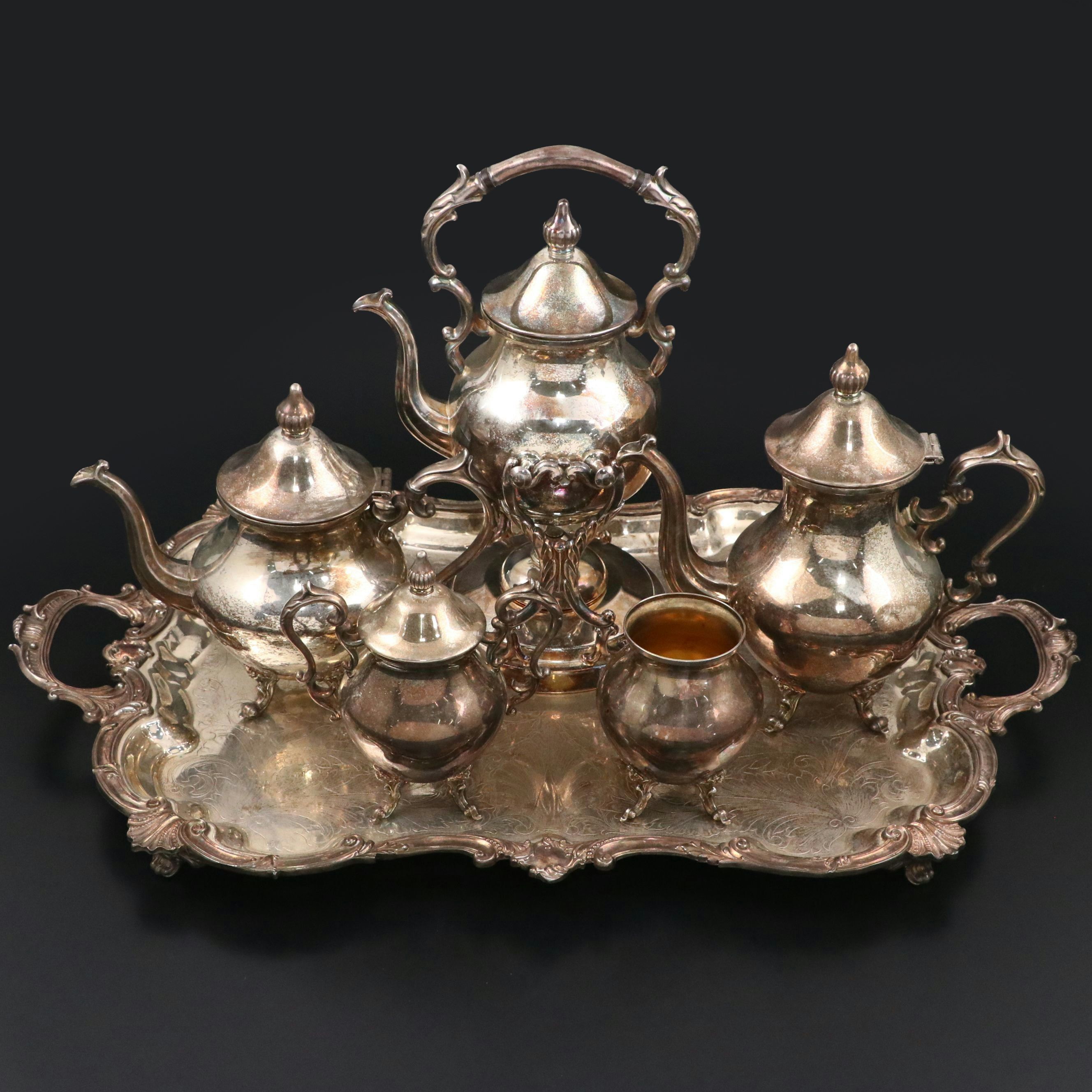 Birmingham Silver Co. Silver Plate Tea Service, Mid to Late 20th Century