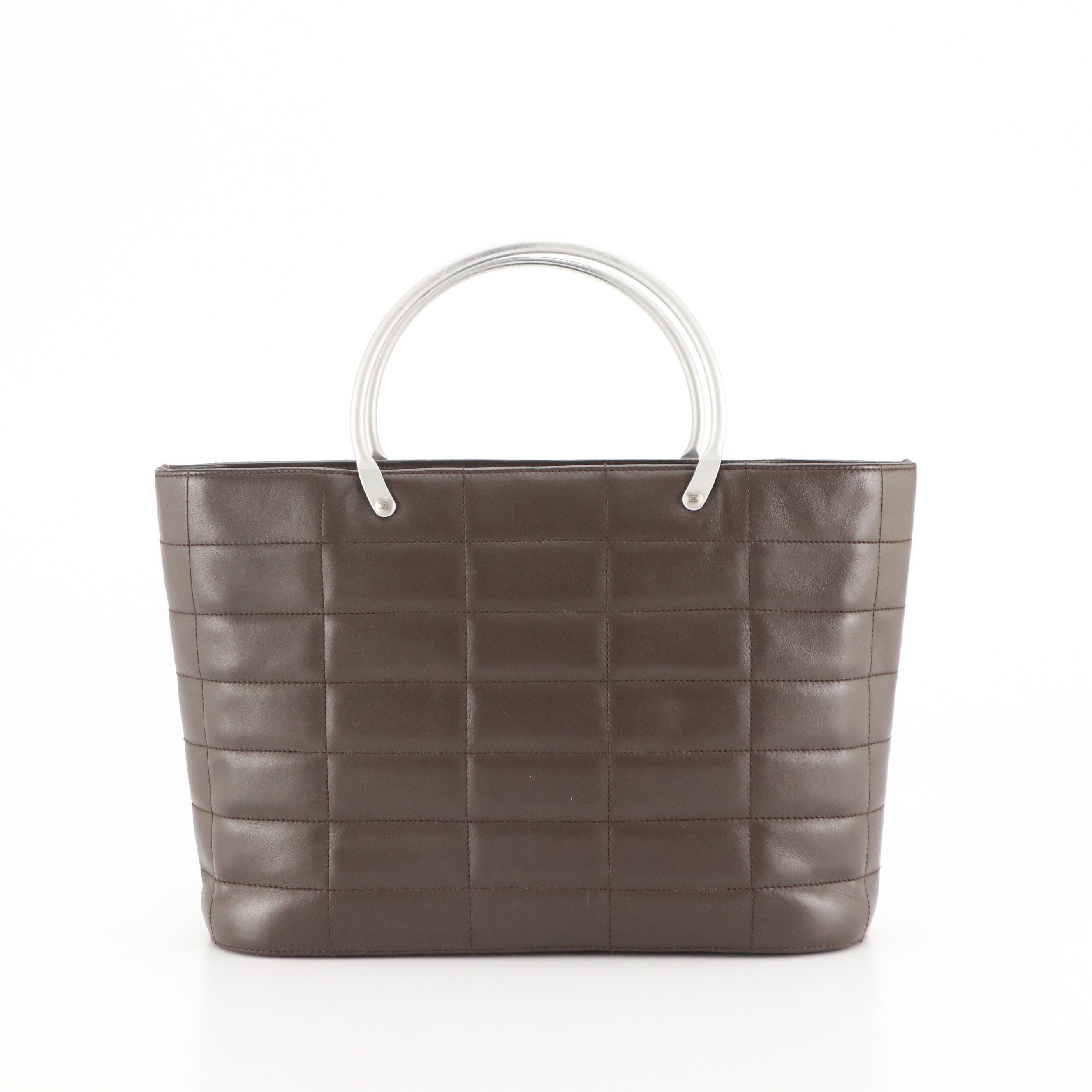Chanel Chocolate Bar Tote Bag in Quilted Brown Leather