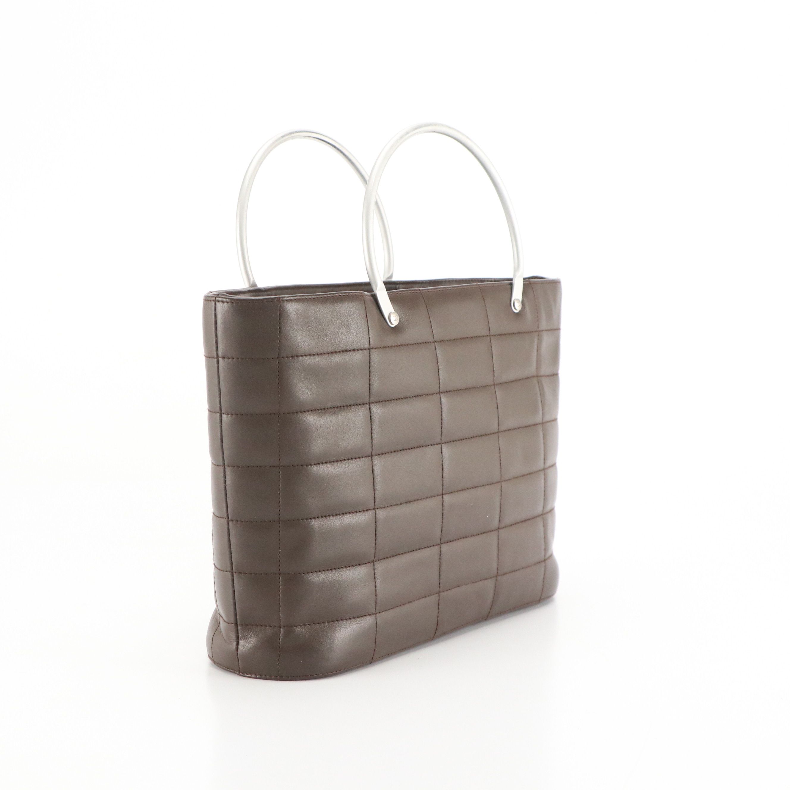 Chanel Chocolate Bar Tote Bag in Quilted Brown Leather