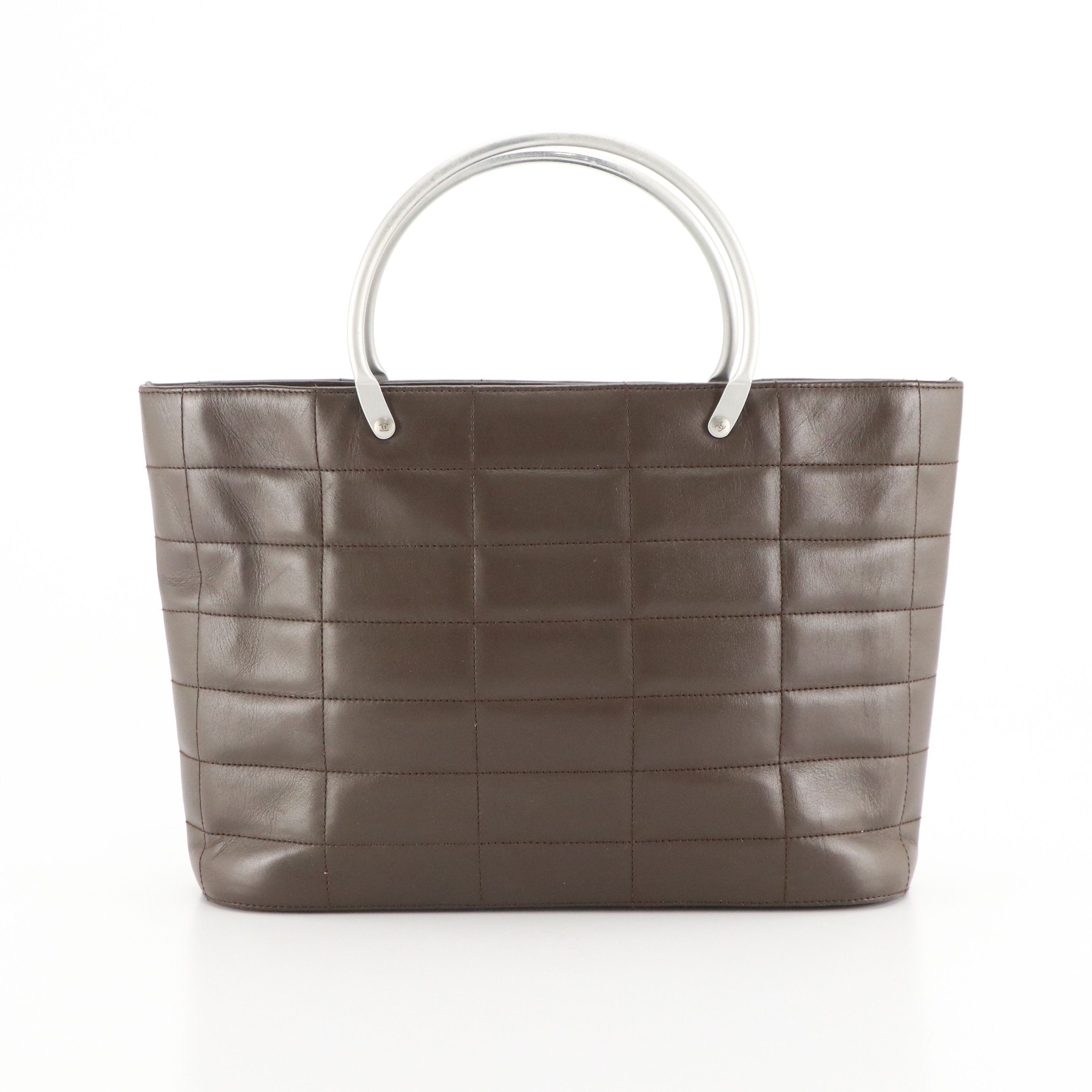 Chanel Chocolate Bar Tote Bag in Quilted Brown Leather
