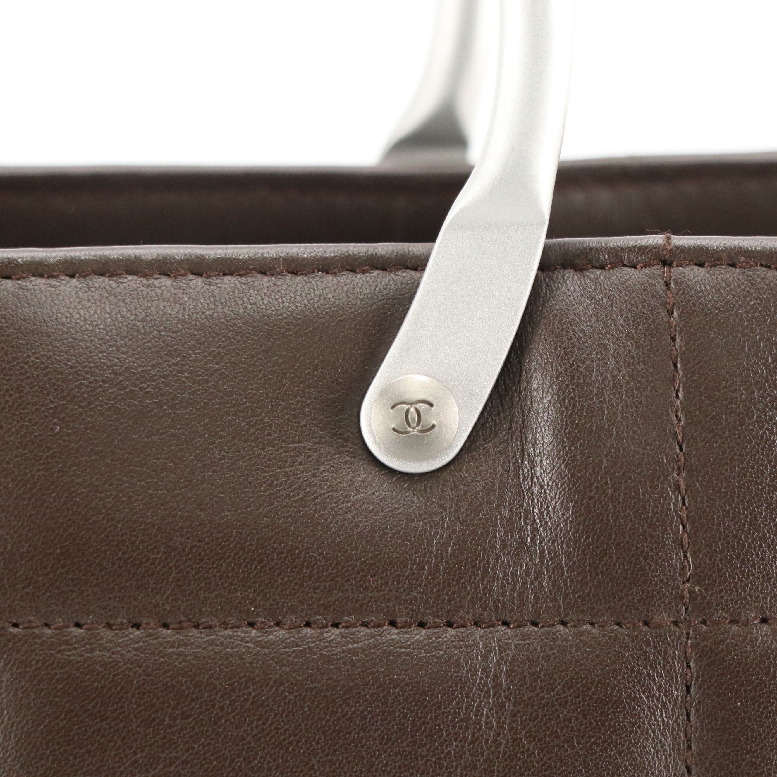 Chanel Chocolate Bar Tote Bag in Quilted Brown Leather