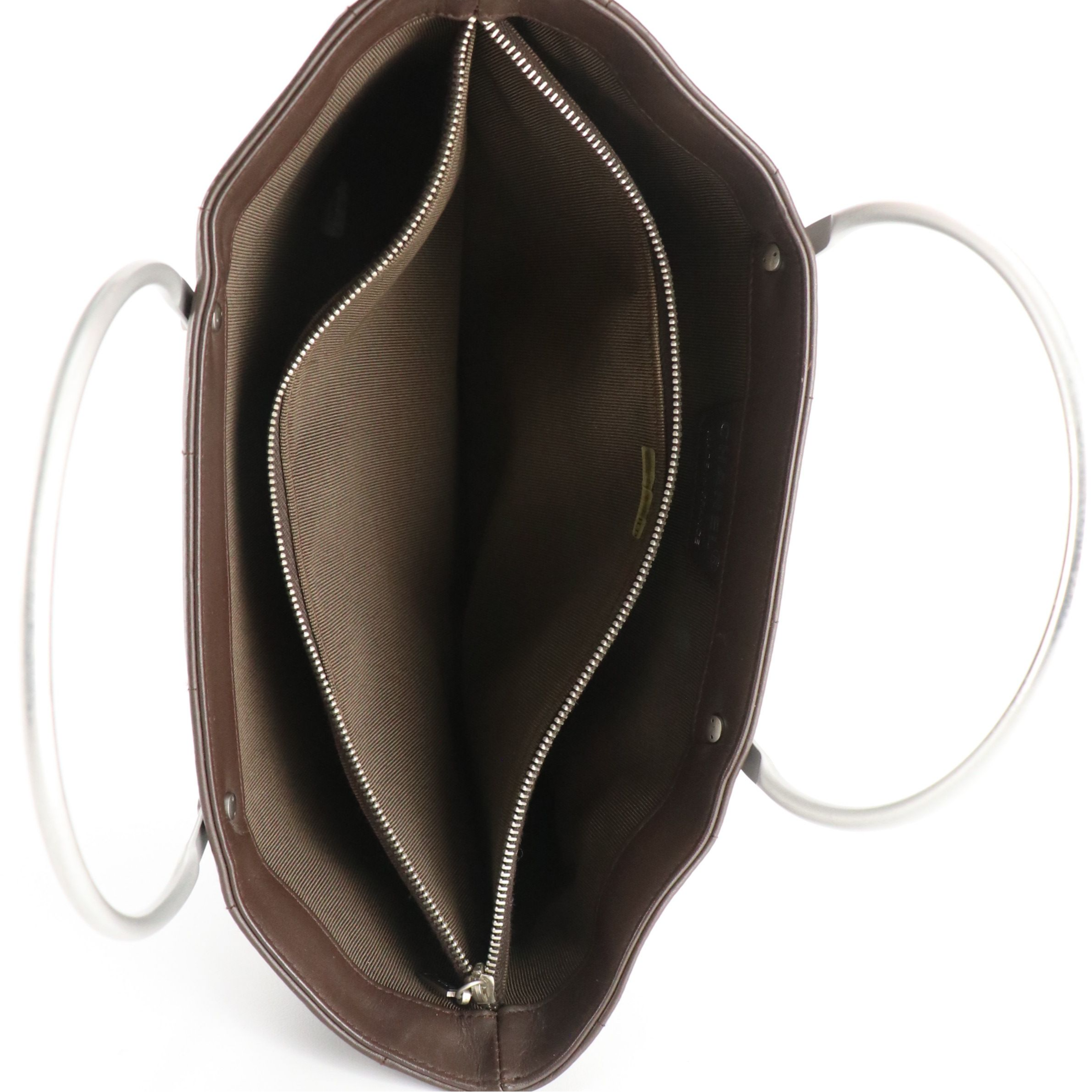 Chanel Chocolate Bar Tote Bag in Quilted Brown Leather