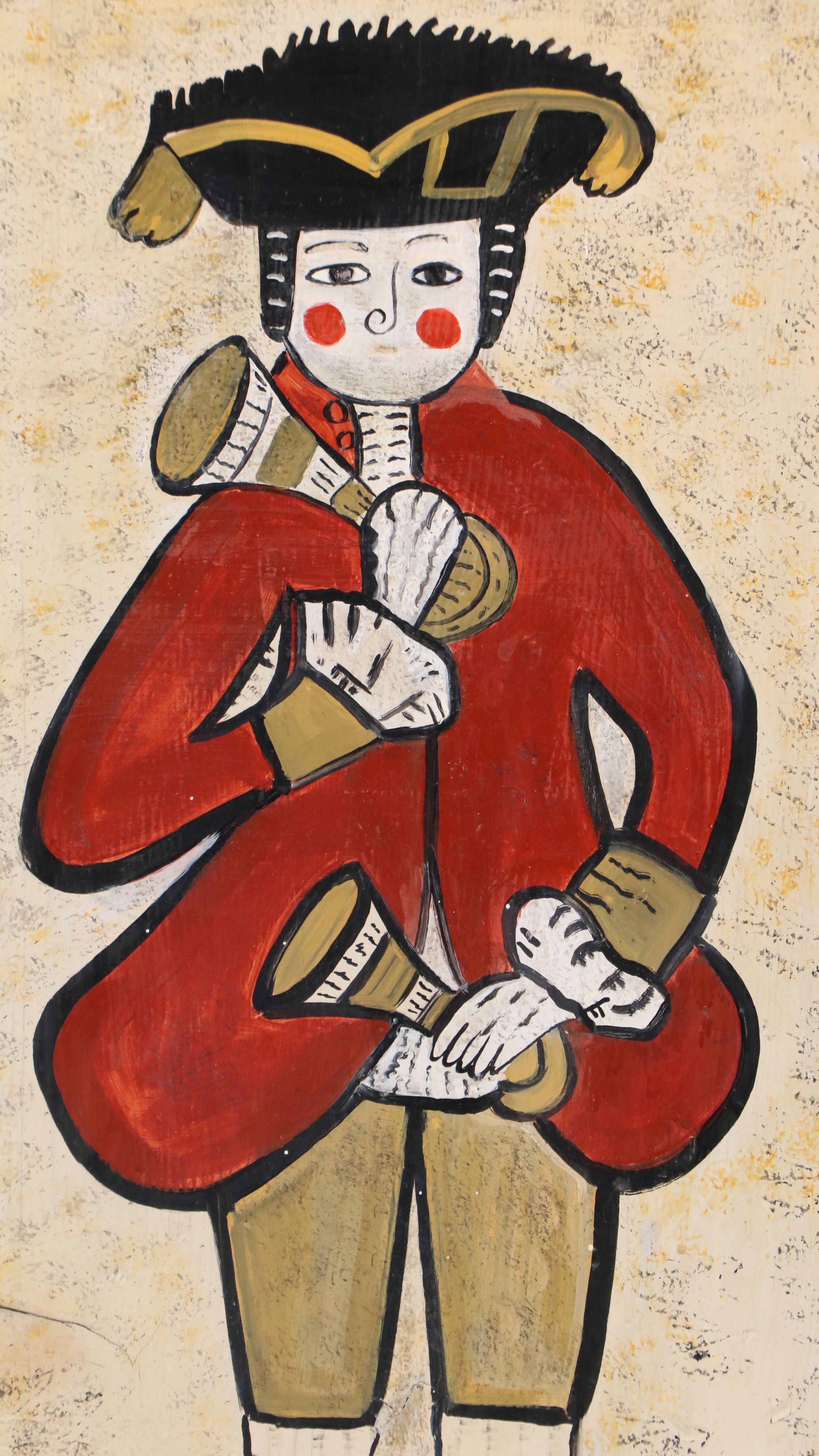 American Folk Art Hand-Painted Wooden Sign "Town Crier," 20th Century