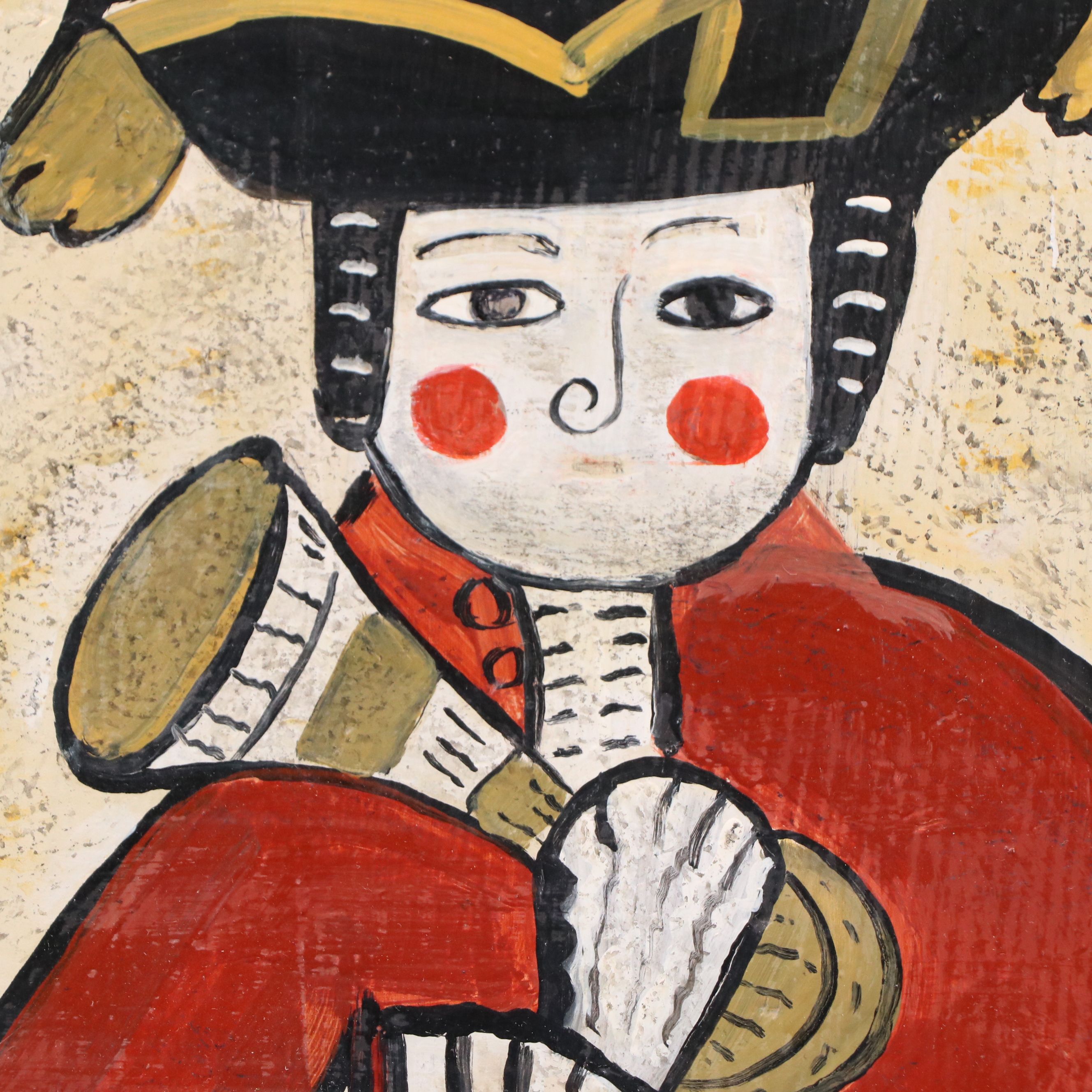 American Folk Art Hand-Painted Wooden Sign "Town Crier," 20th Century