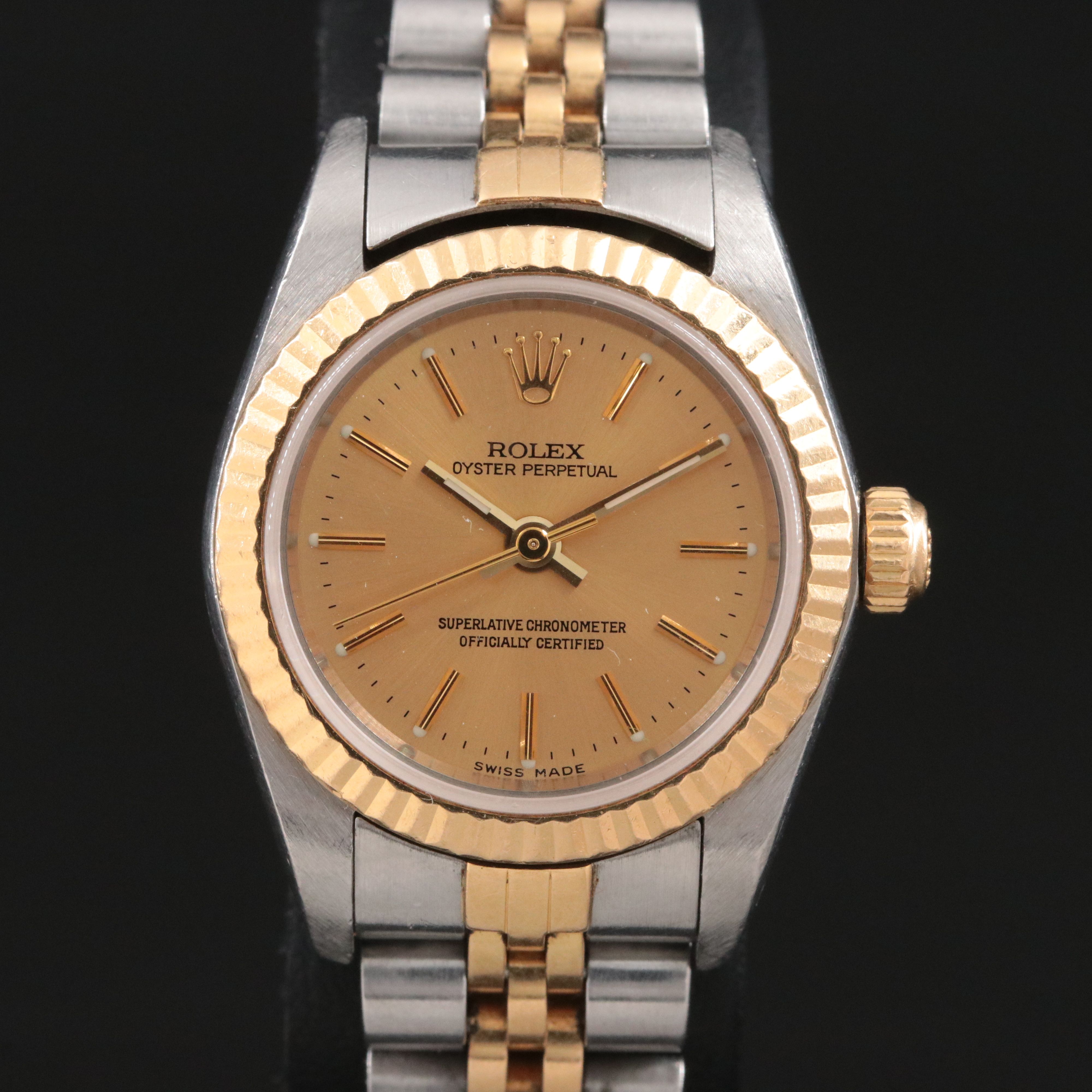 2001 Rolex Oyster Perpetual Champagne Dial 76193 Watch