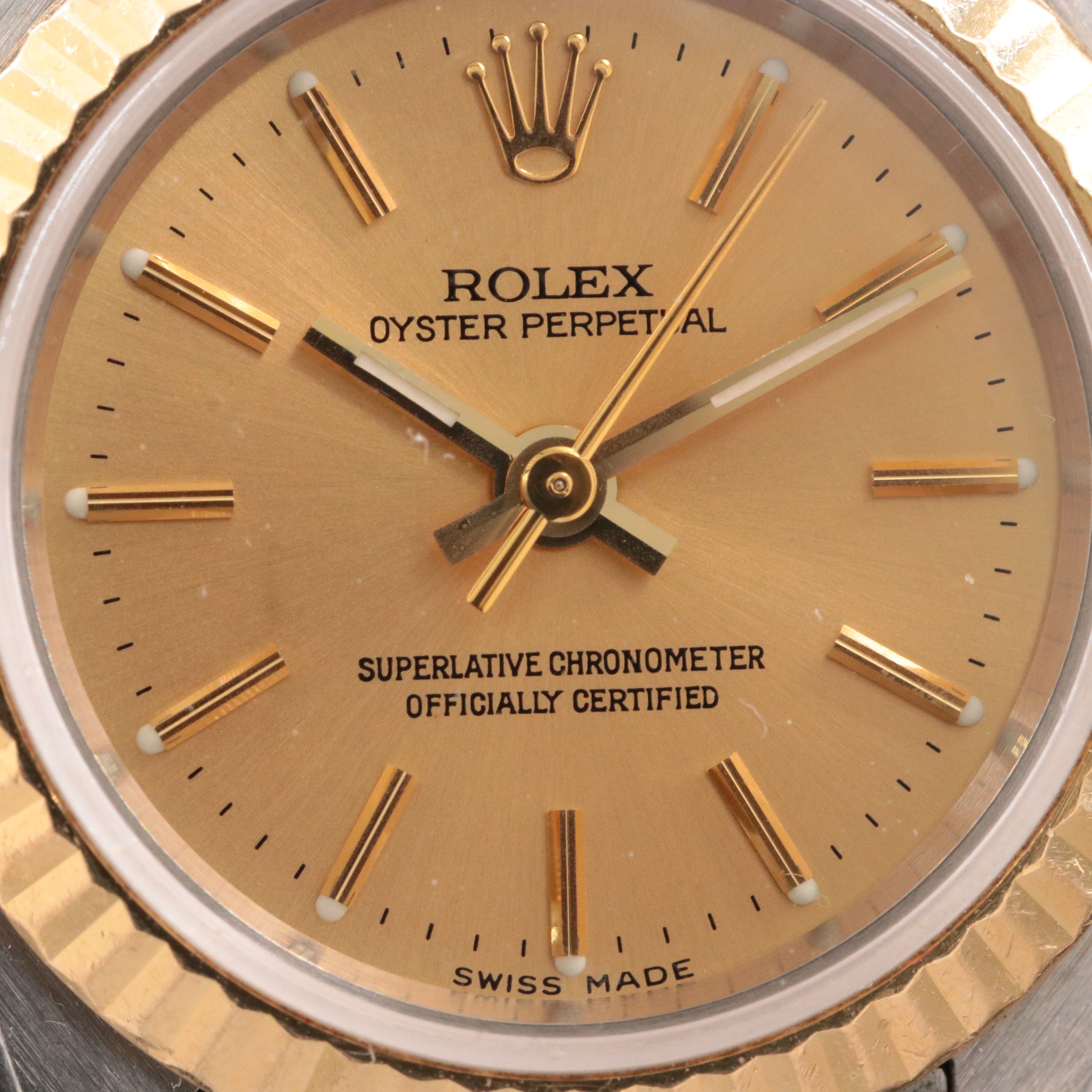 2001 Rolex Oyster Perpetual Champagne Dial 76193 Watch