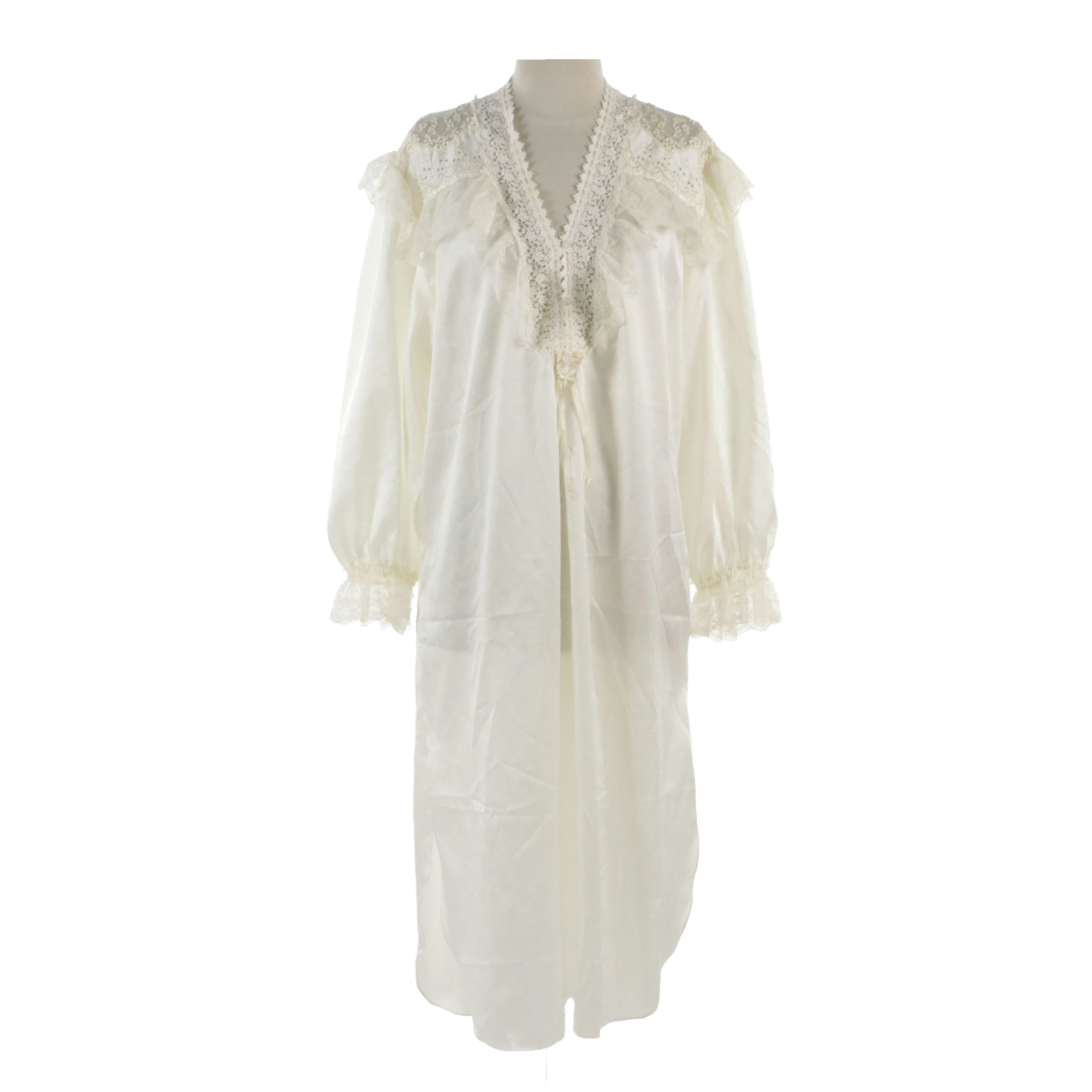 Christian Dior Lingerie Nightgown Trimmed in Ribbon and Lace