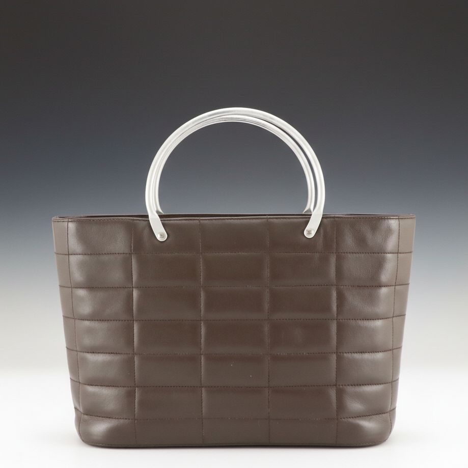 Chanel Chocolate Bar Tote Bag in Quilted Brown Leather