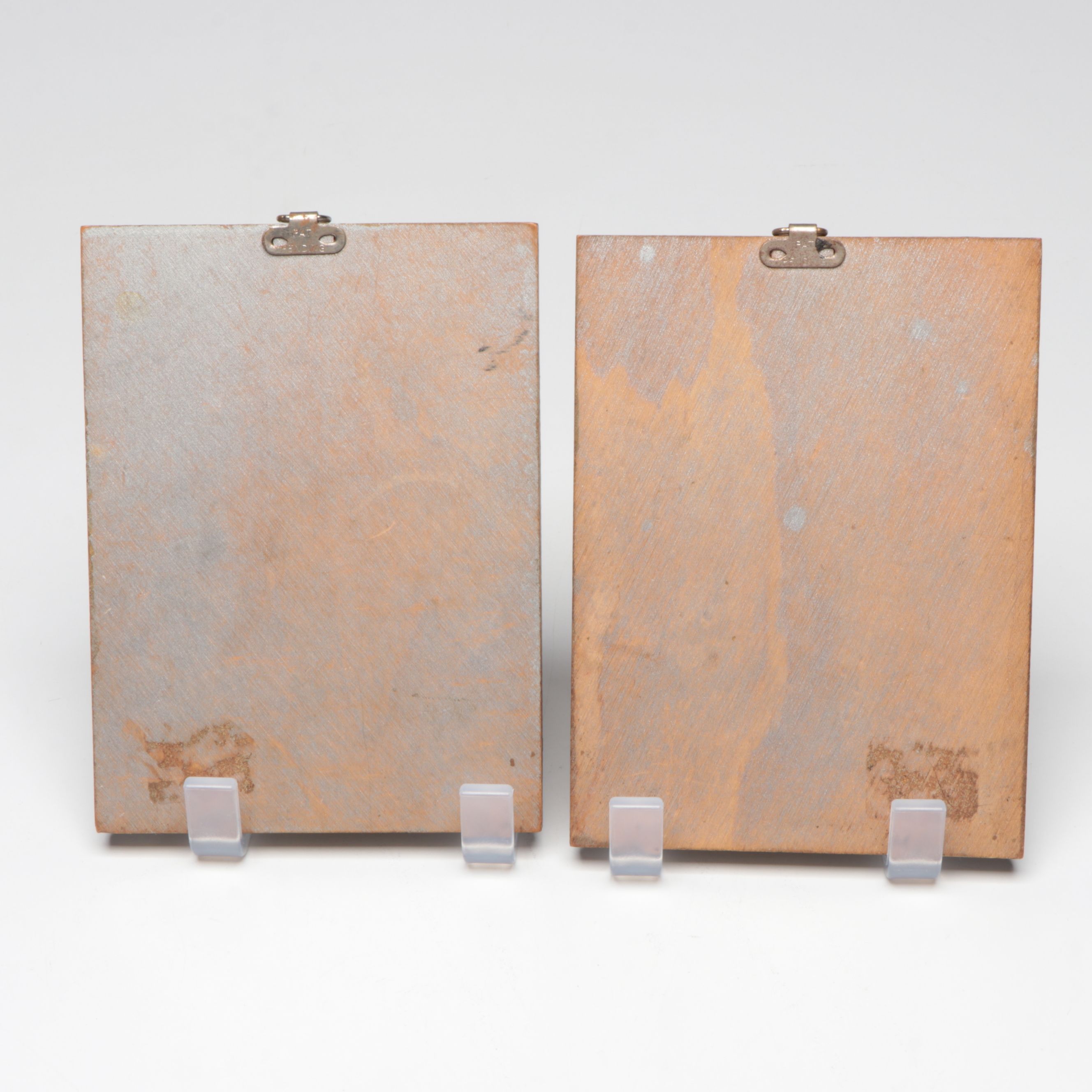 Gurney Bros. Mother of Pearl Lorgnette Opera Glasses with Framed Portraits