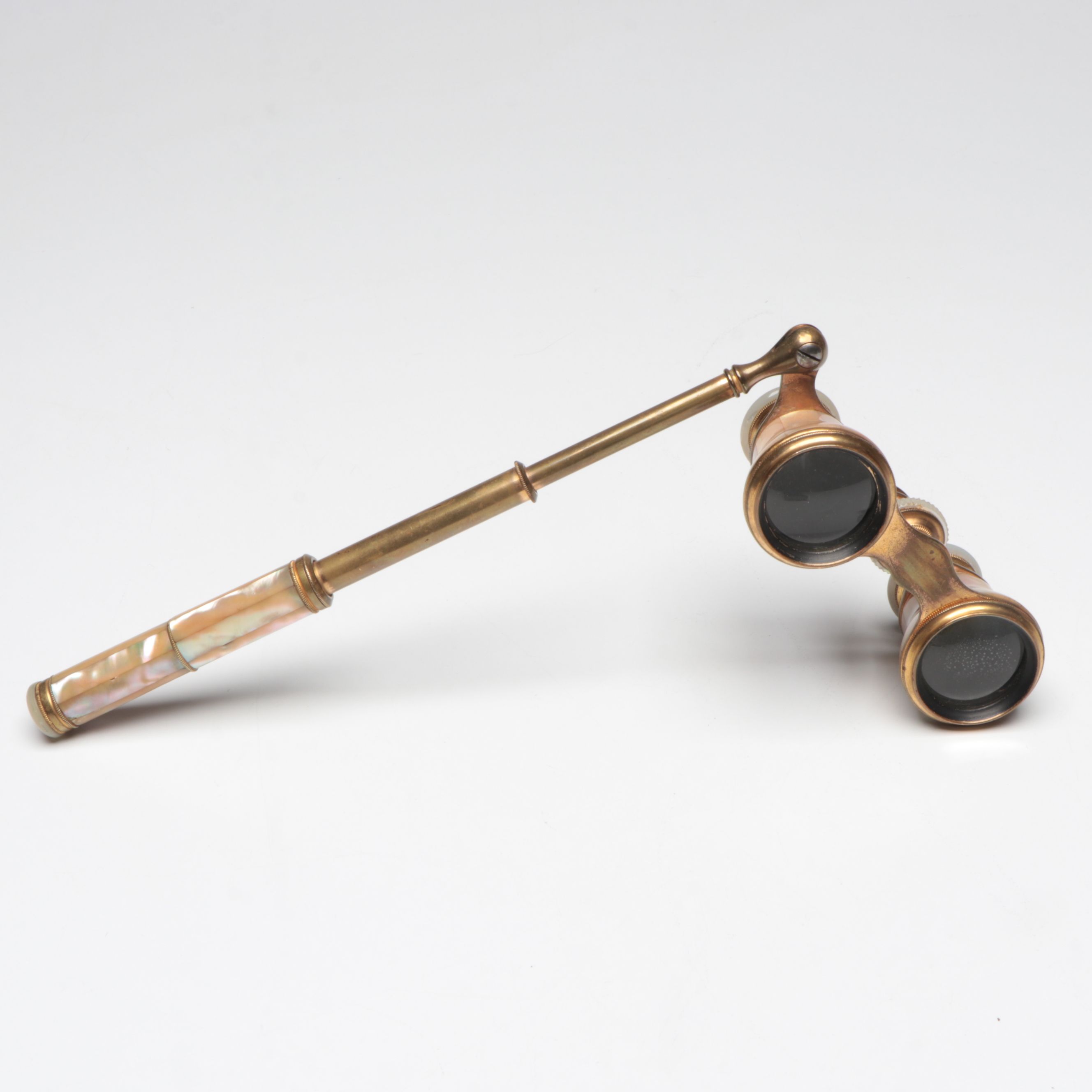 Gurney Bros. Mother of Pearl Lorgnette Opera Glasses with Framed Portraits