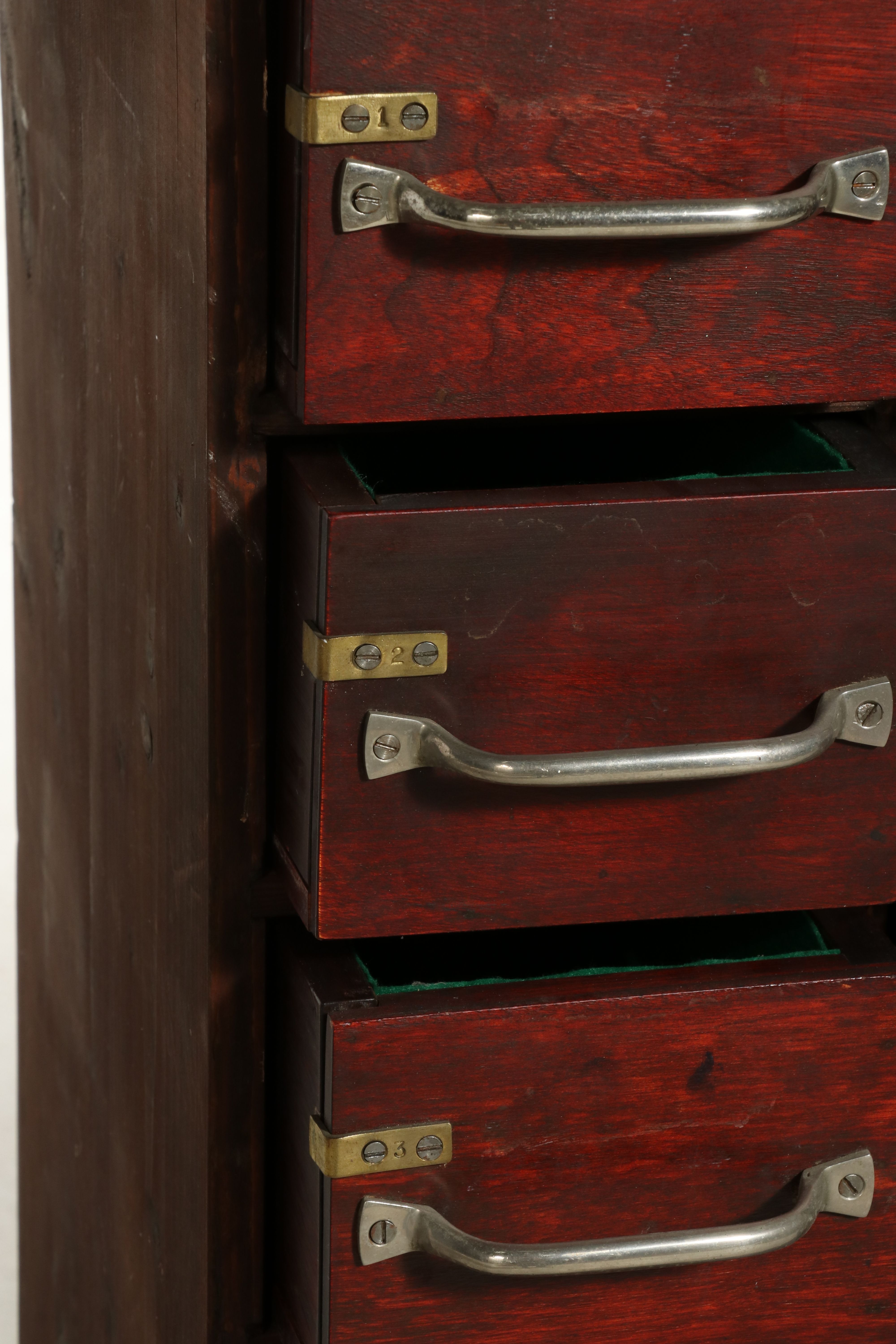 Victorian Style Mahogany 40-Drawer Mail Cabinet 20th Century