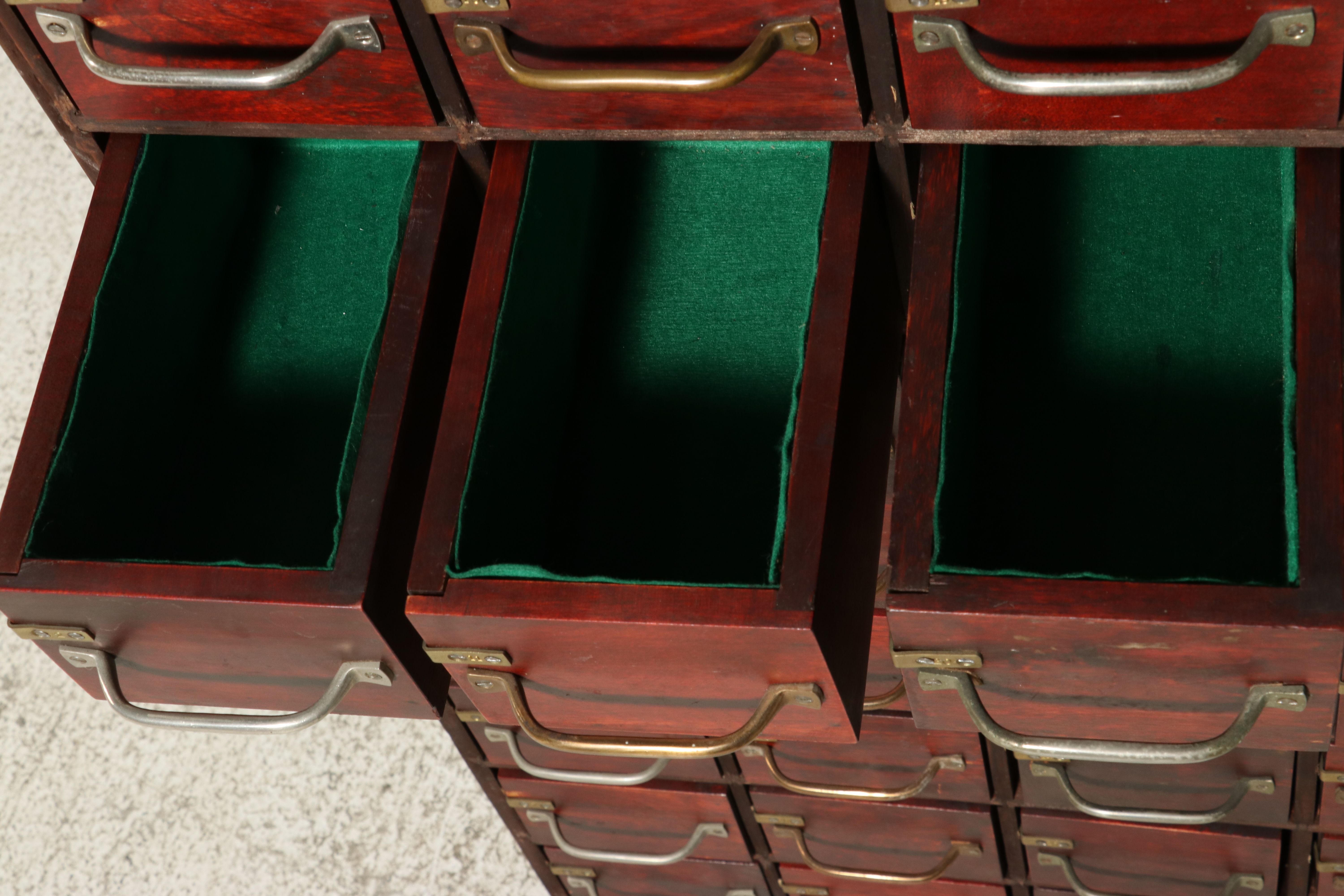 Victorian Style Mahogany 40-Drawer Mail Cabinet 20th Century