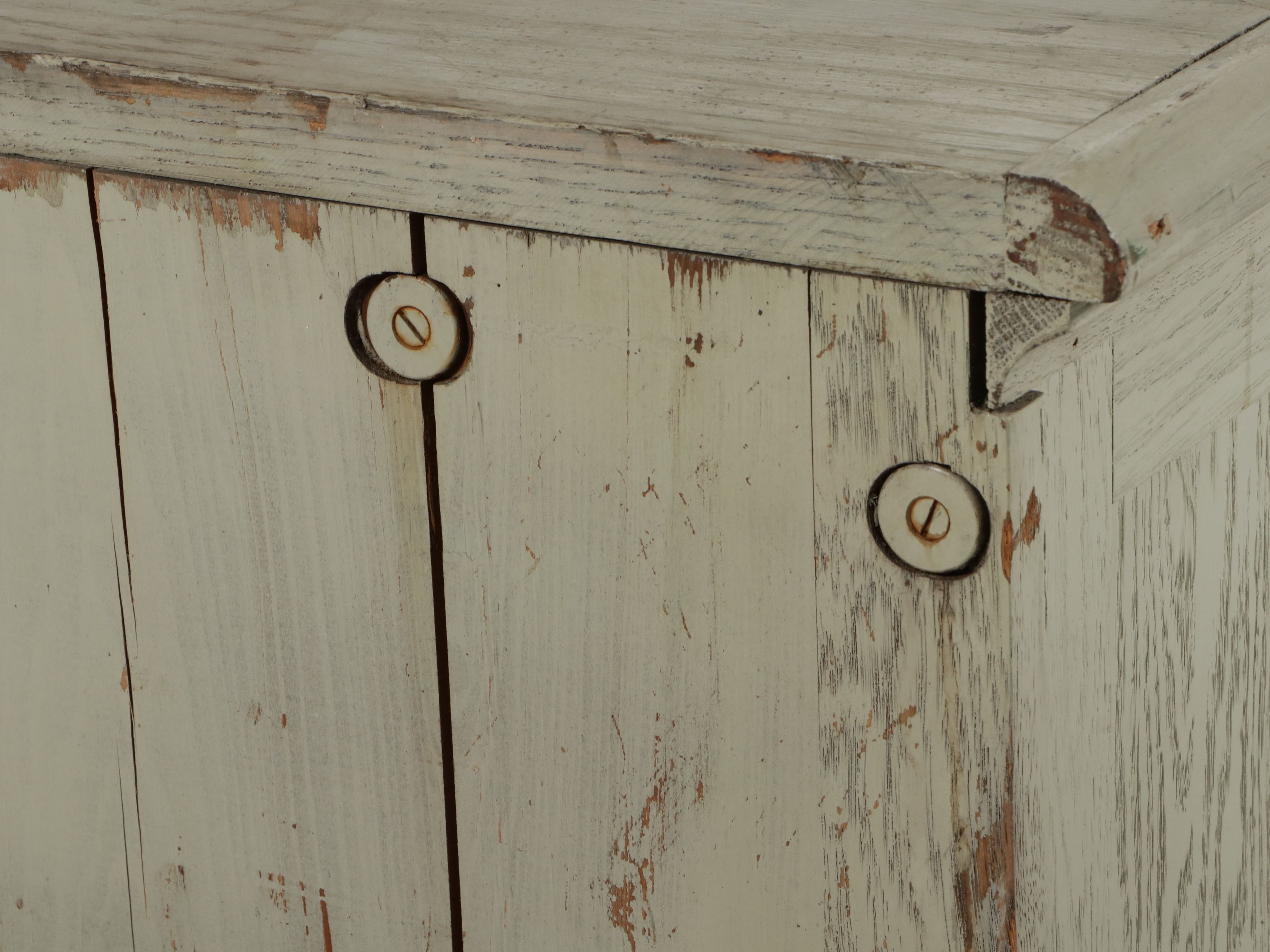 Edwardian Style Painted Oak Wall-Mount or Tabletop Glass Front Cabinet