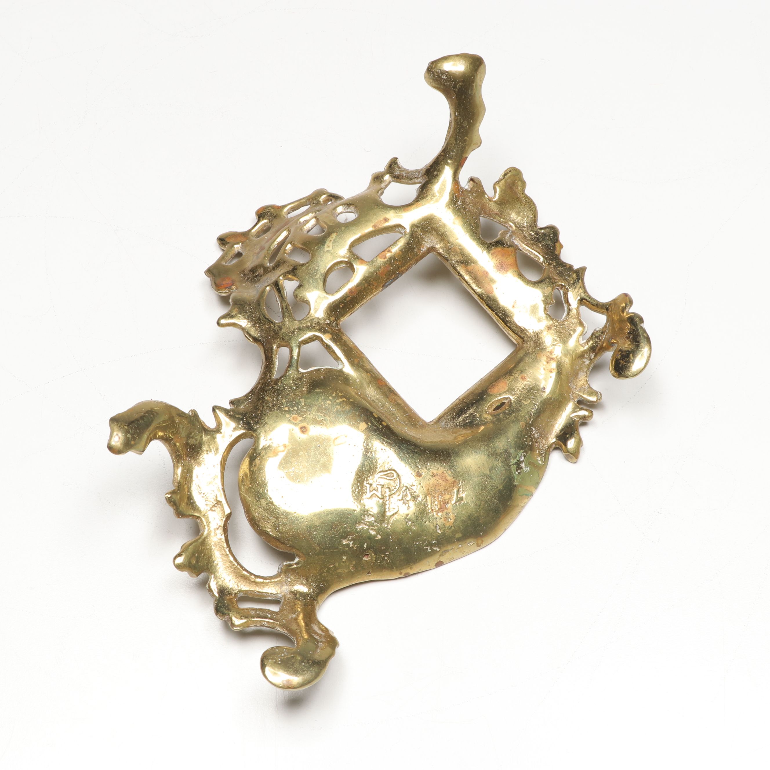 Virginia Metalcrafters Brass Inkwell with Other Vintage Inkwell and Pen Tray