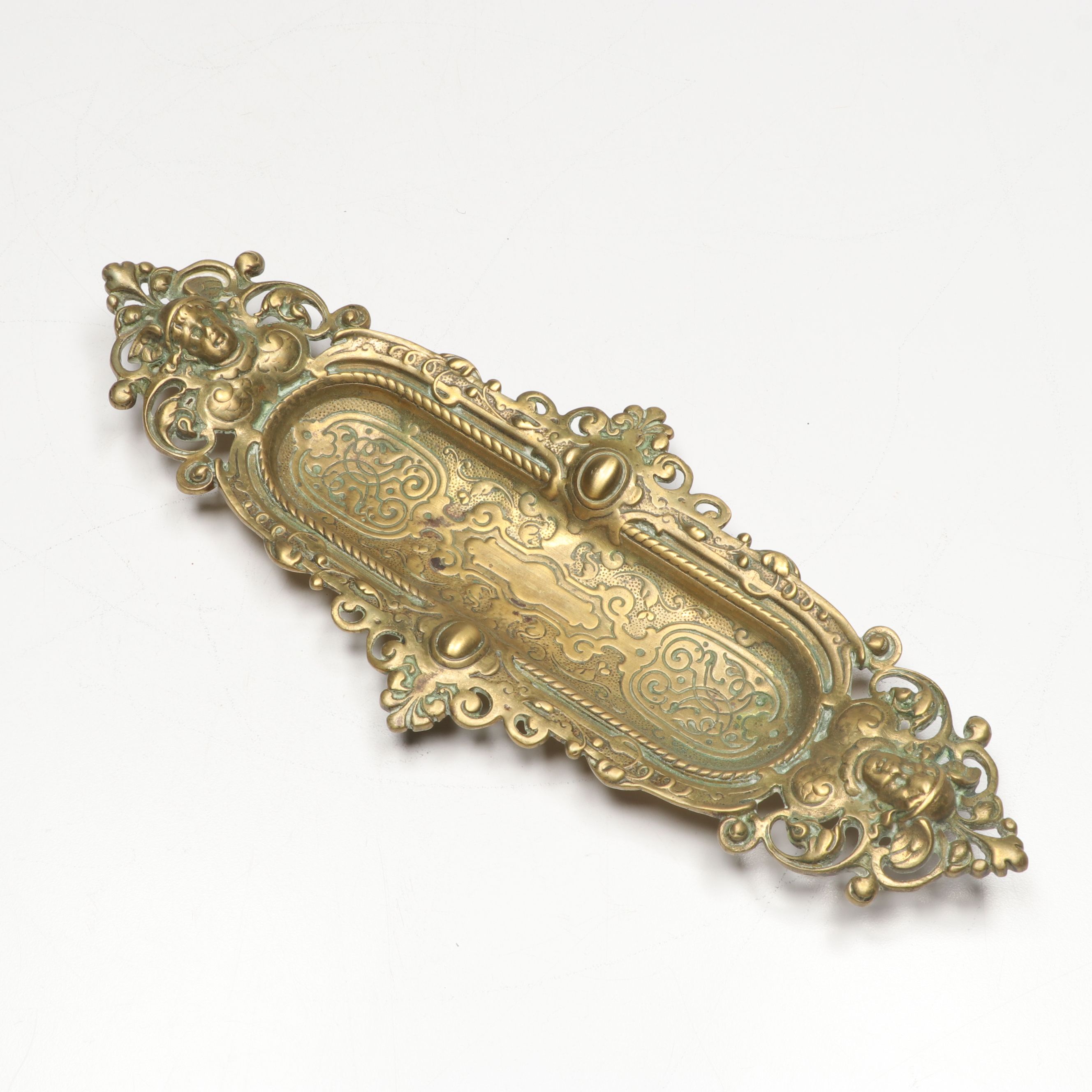 Virginia Metalcrafters Brass Inkwell with Other Vintage Inkwell and Pen Tray