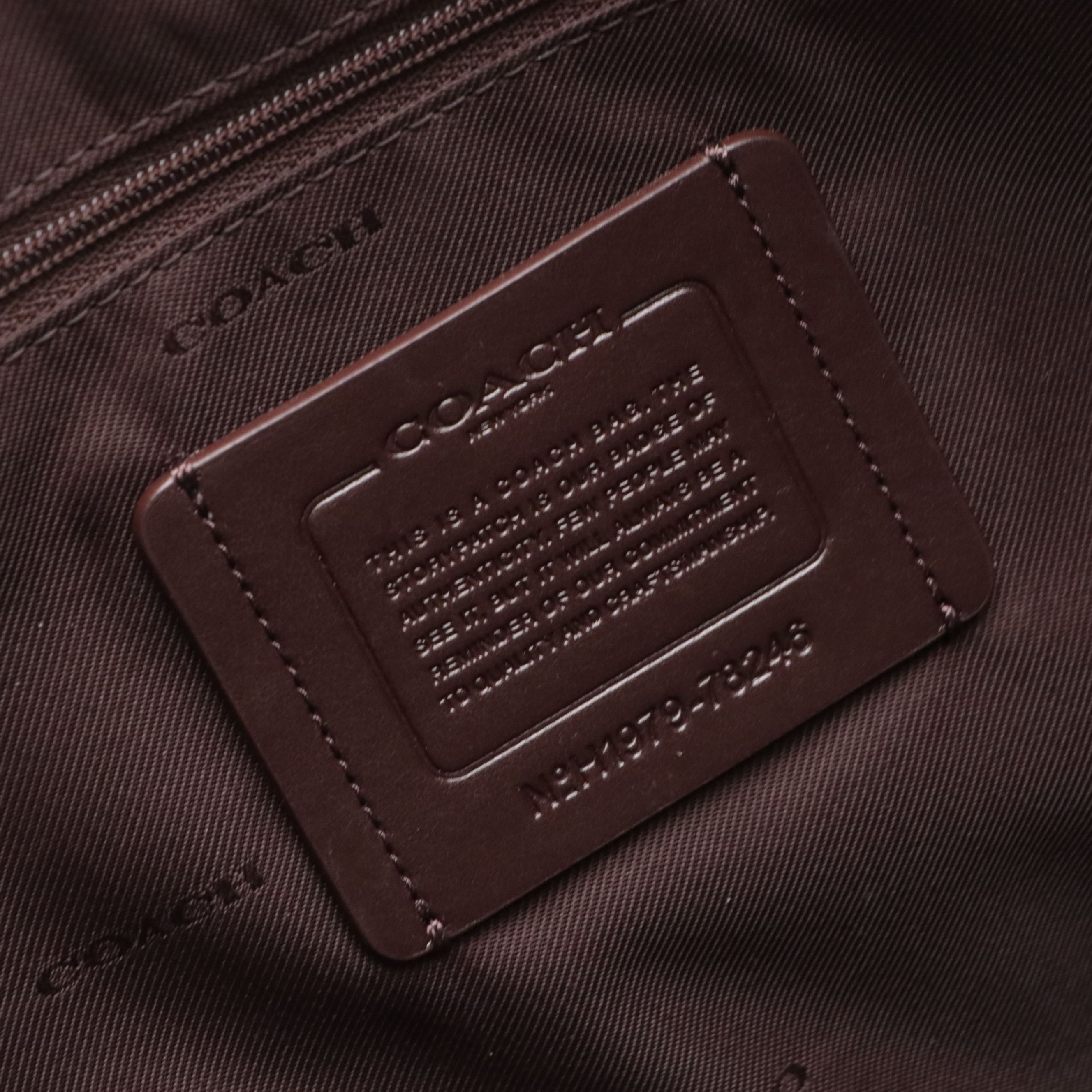 Coach Folio Tote Bag in Burgundy Cross Grained Leather