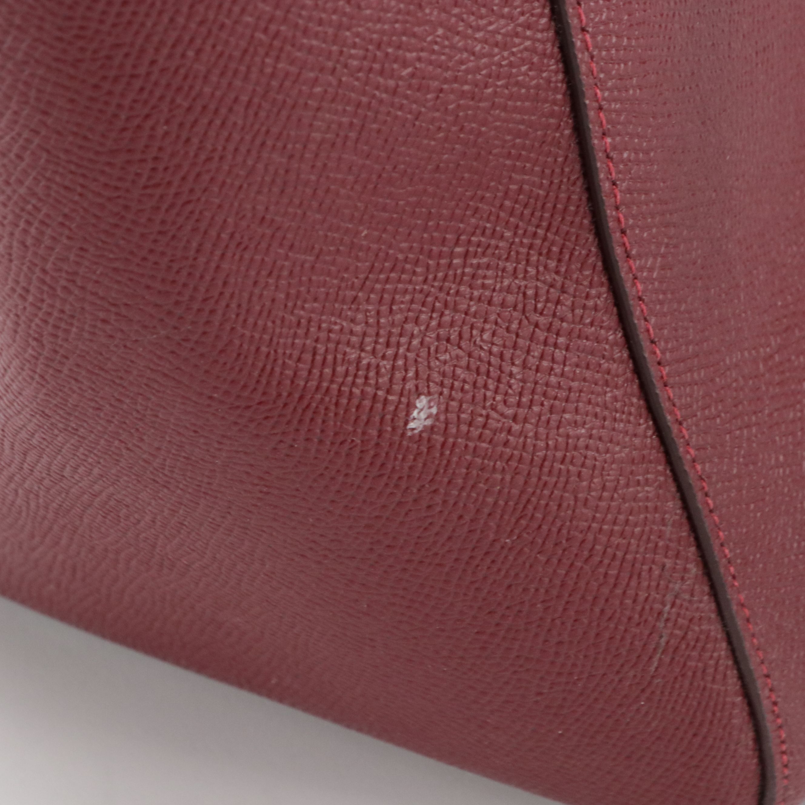 Coach Folio Tote Bag in Burgundy Cross Grained Leather