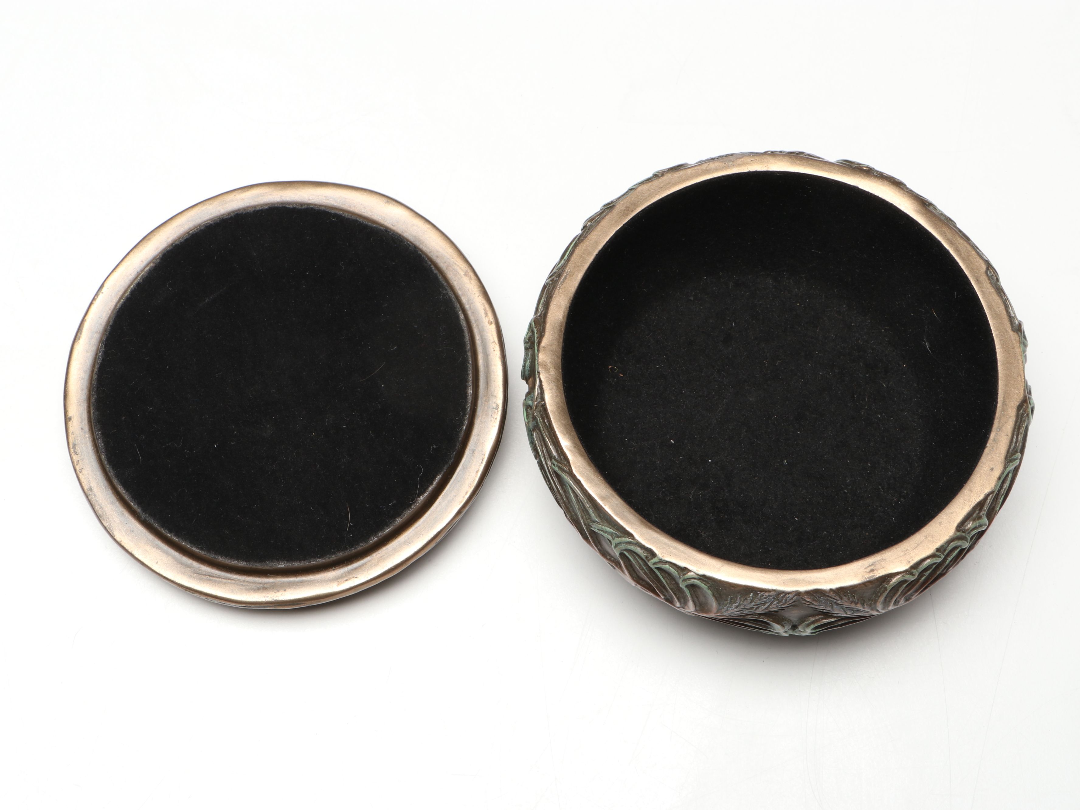 Veronese After Alphonse Mucha Art Nouveau Style Jewelry Box with Hand Mirror