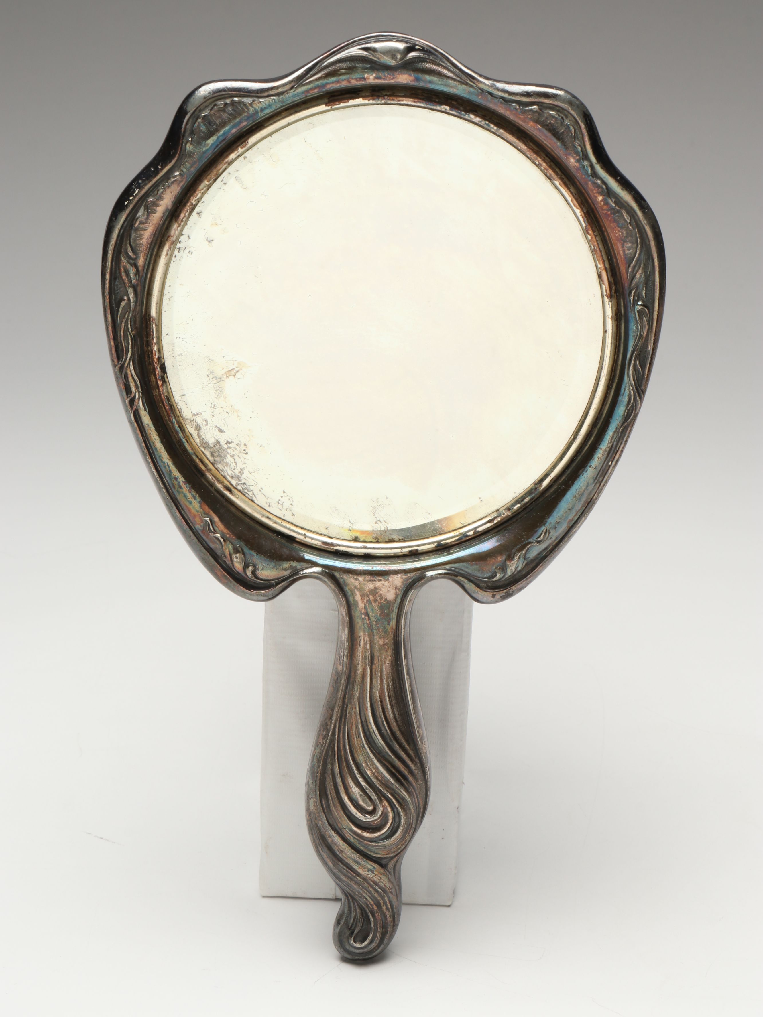 Veronese After Alphonse Mucha Art Nouveau Style Jewelry Box with Hand Mirror