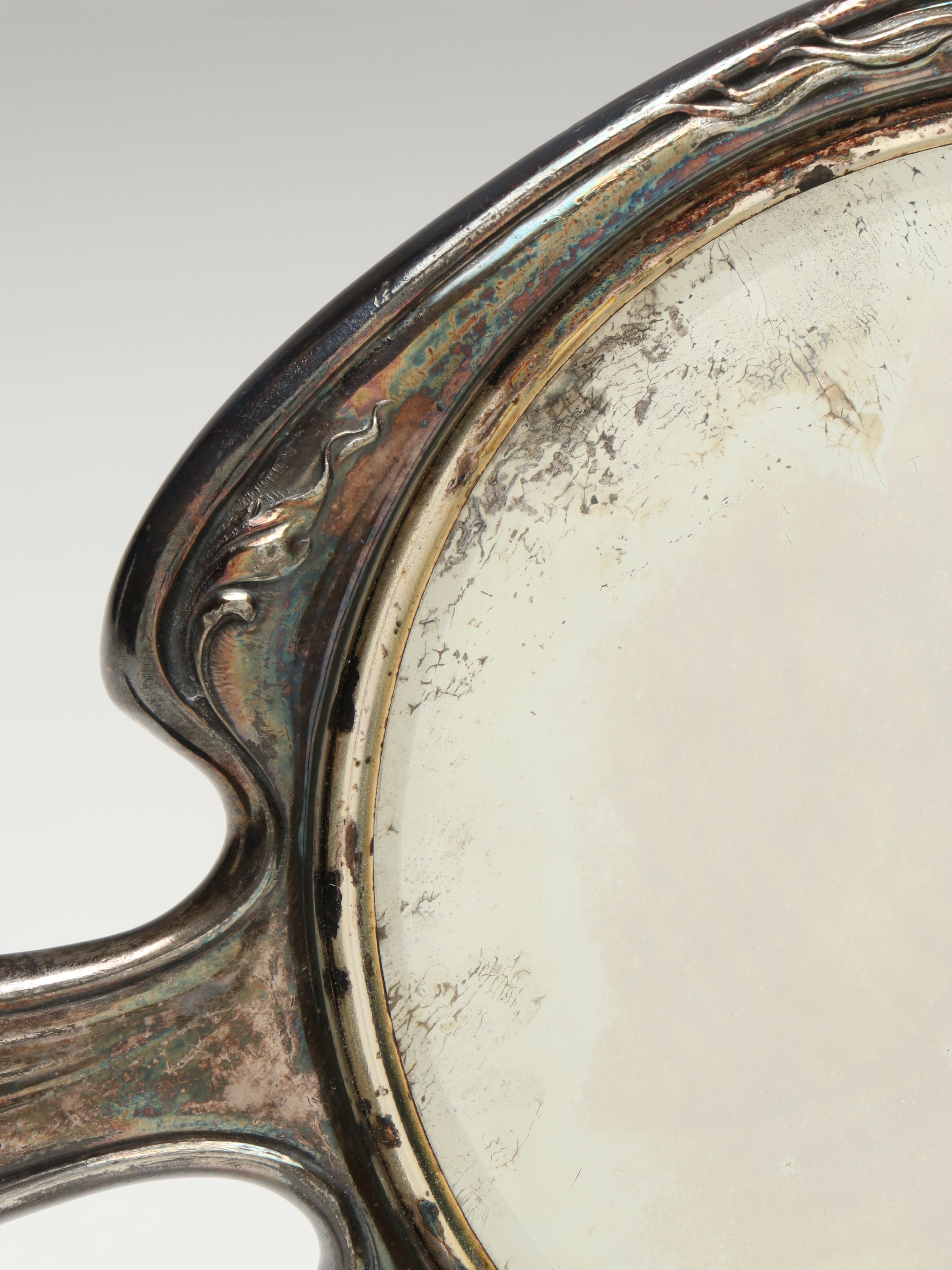 Veronese After Alphonse Mucha Art Nouveau Style Jewelry Box with Hand Mirror