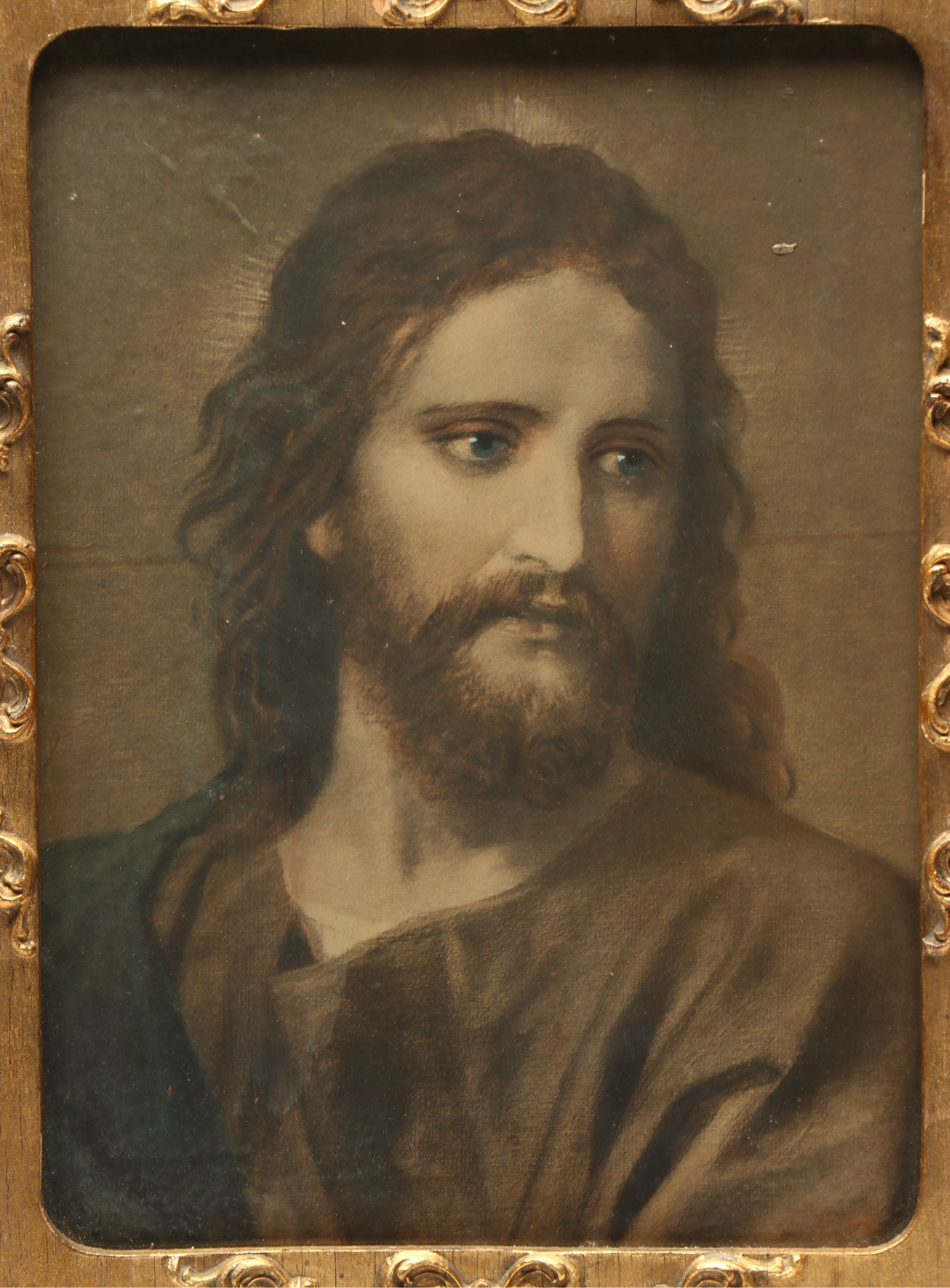 Portrait of Christ in Gilt Oval Frame