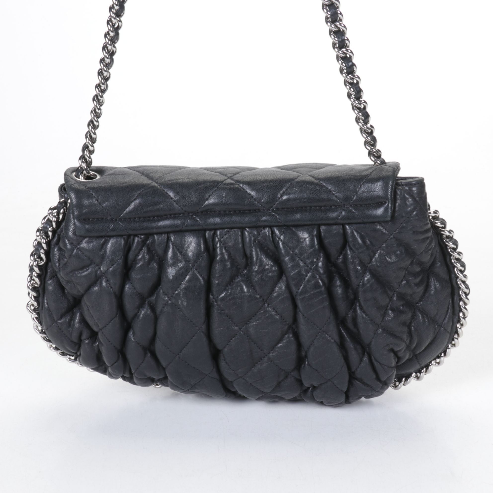 Chanel Black Quilted Leather Chain Around Crossbody Bag