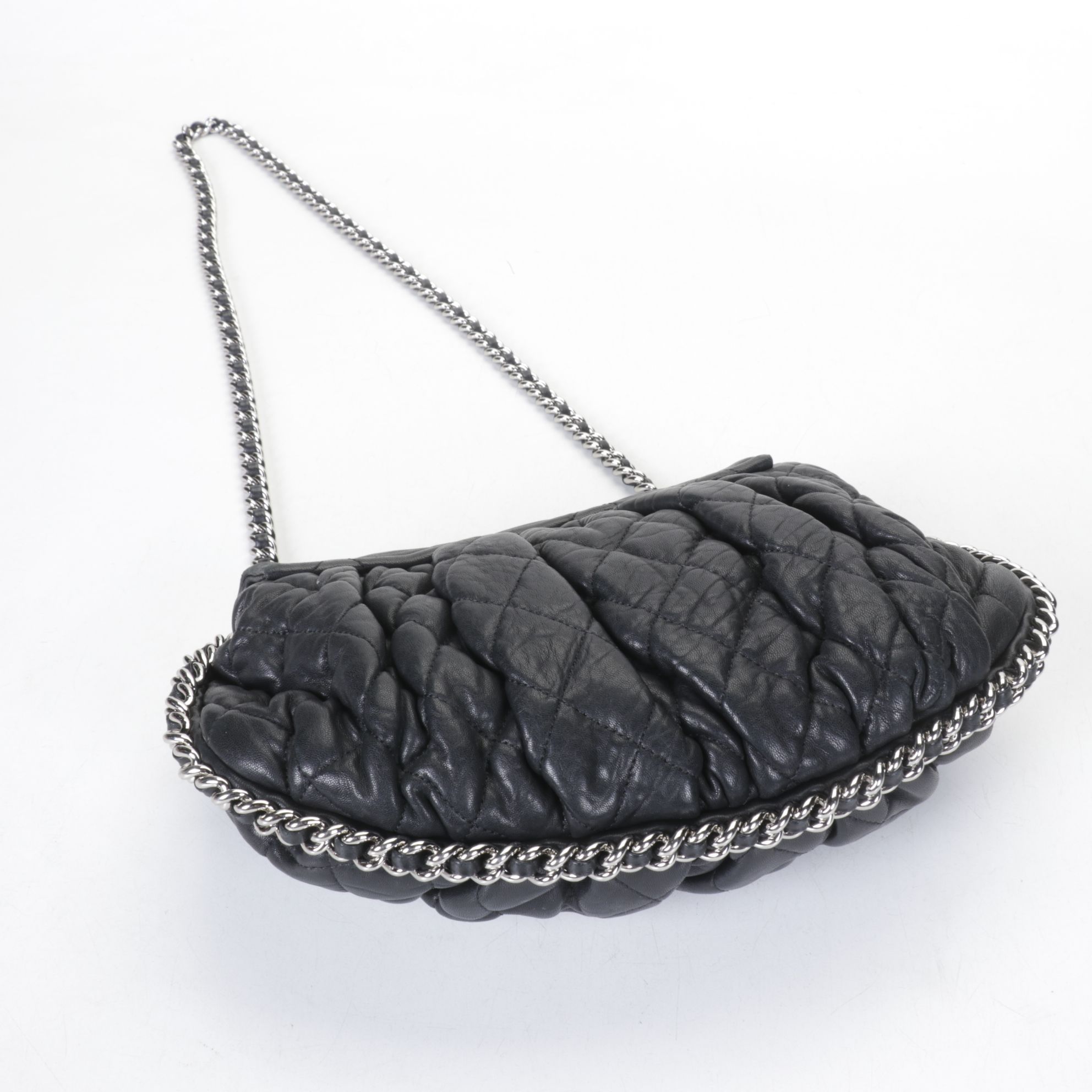 Chanel Black Quilted Leather Chain Around Crossbody Bag