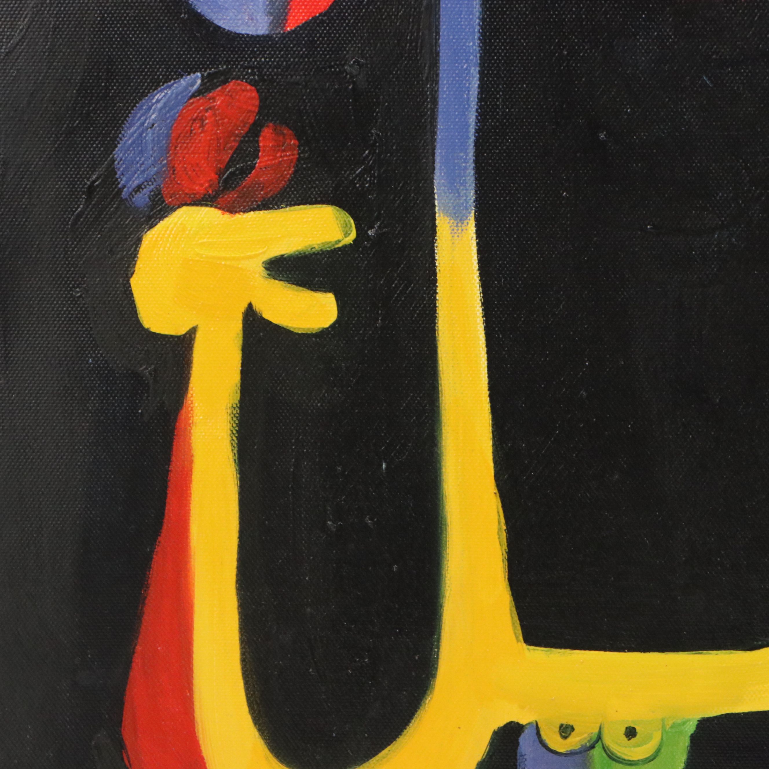 After Joan Miró Oil Master Copy of "Man and Woman," 21st Century