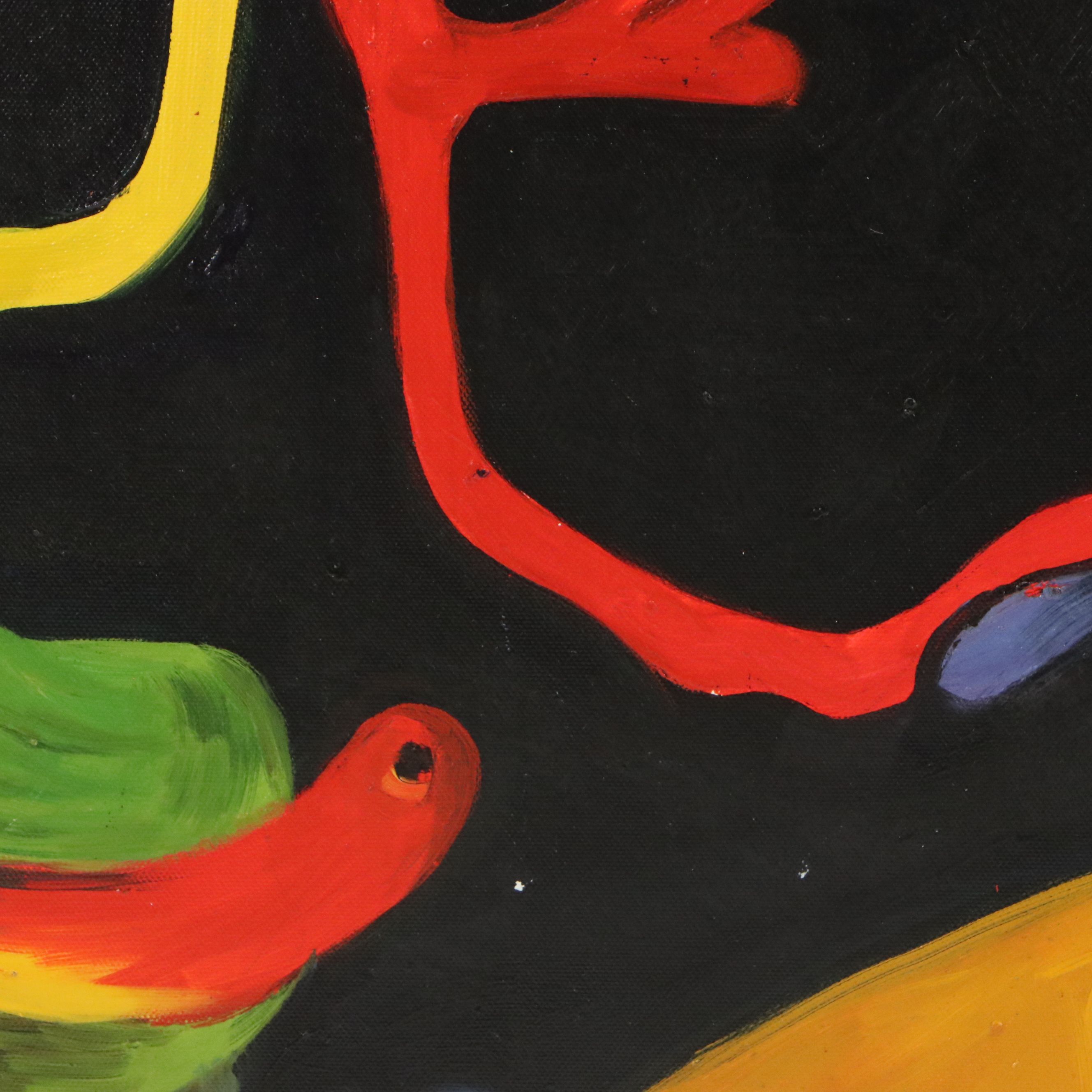 After Joan Miró Oil Master Copy of "Man and Woman," 21st Century