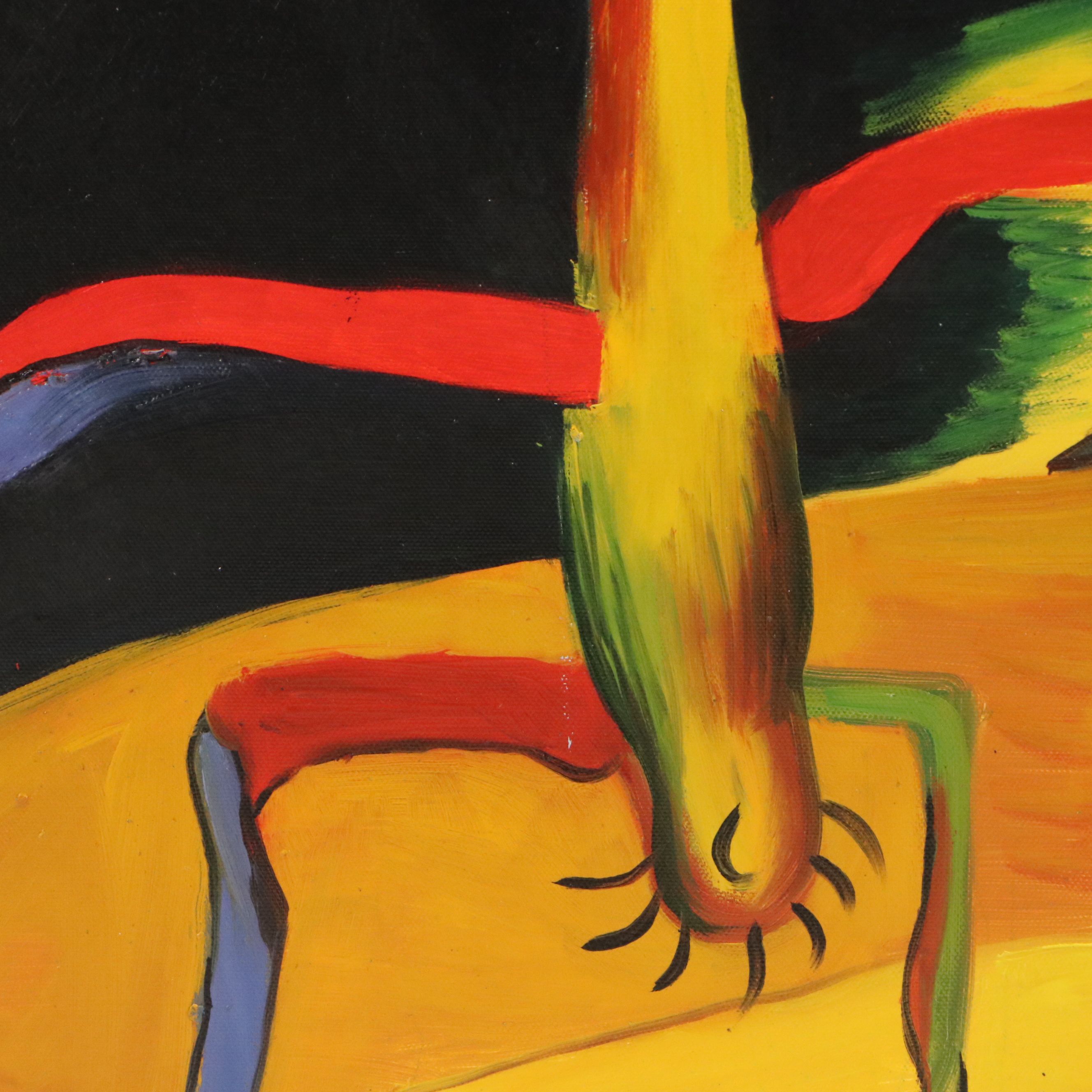 After Joan Miró Oil Master Copy of "Man and Woman," 21st Century