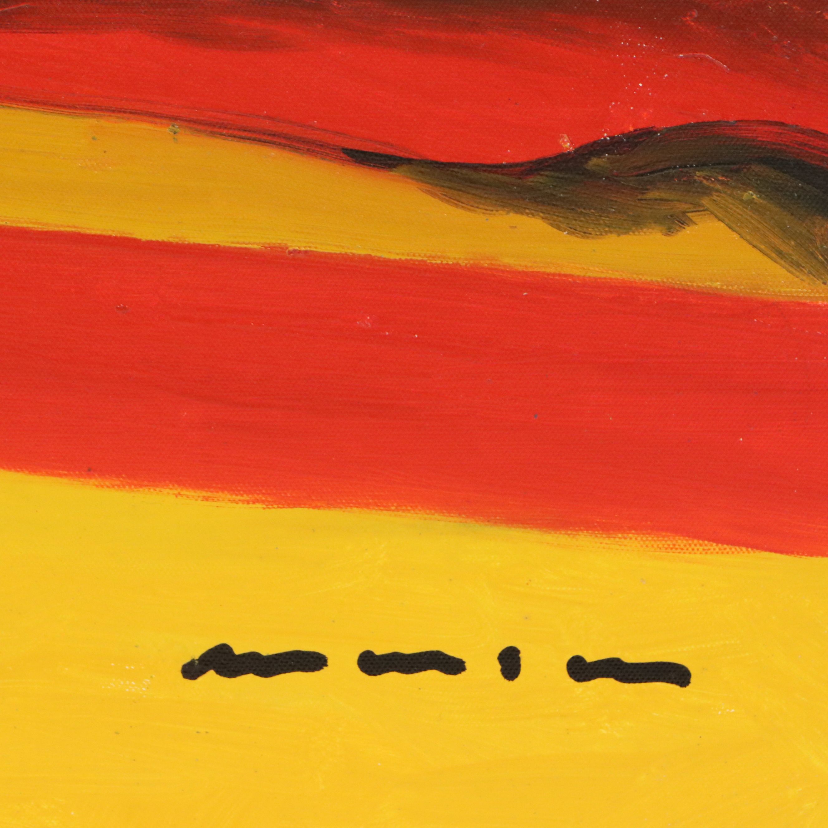 After Joan Miró Oil Master Copy of "Man and Woman," 21st Century