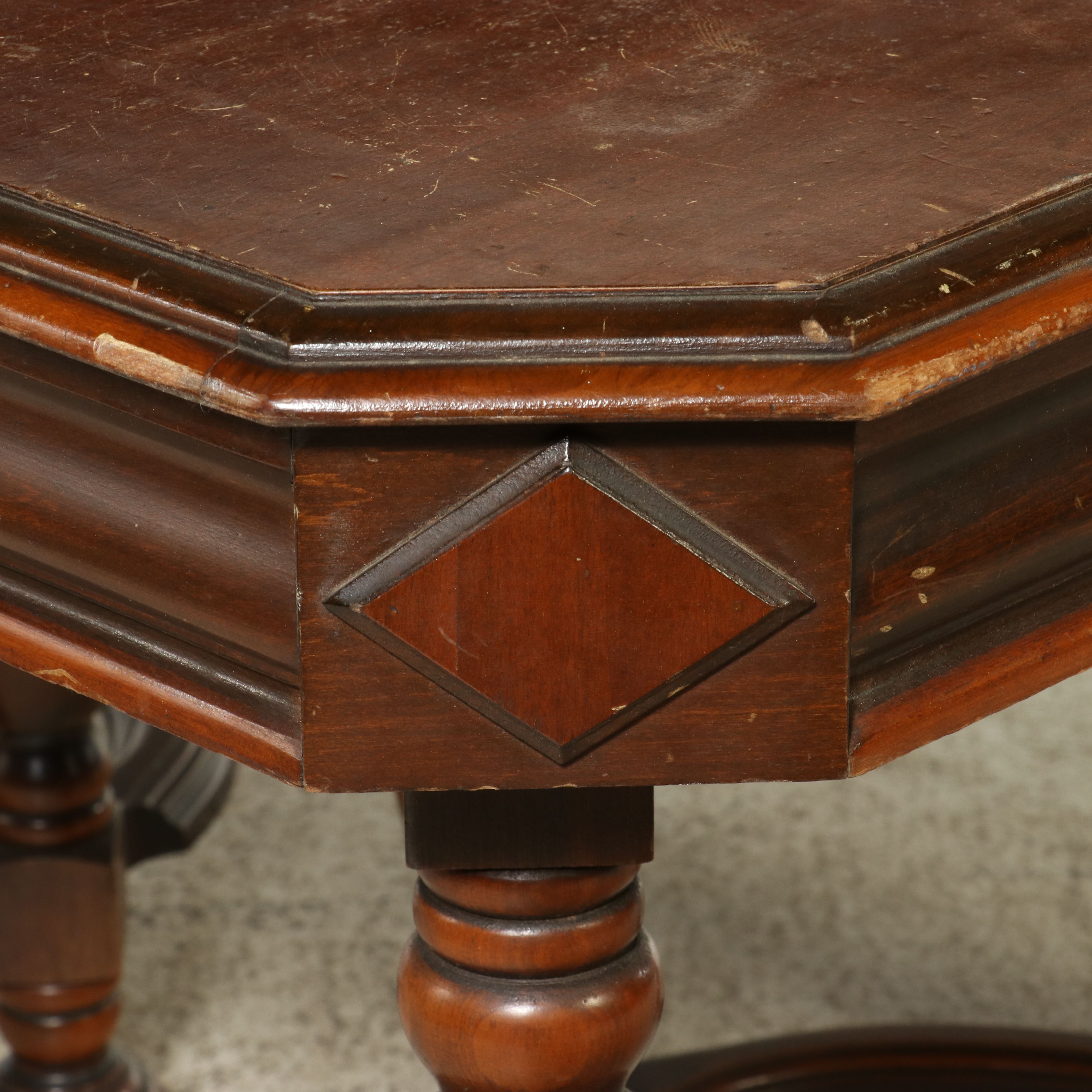 Renaissance Revival Walnut Dining Table, Late 19th Century