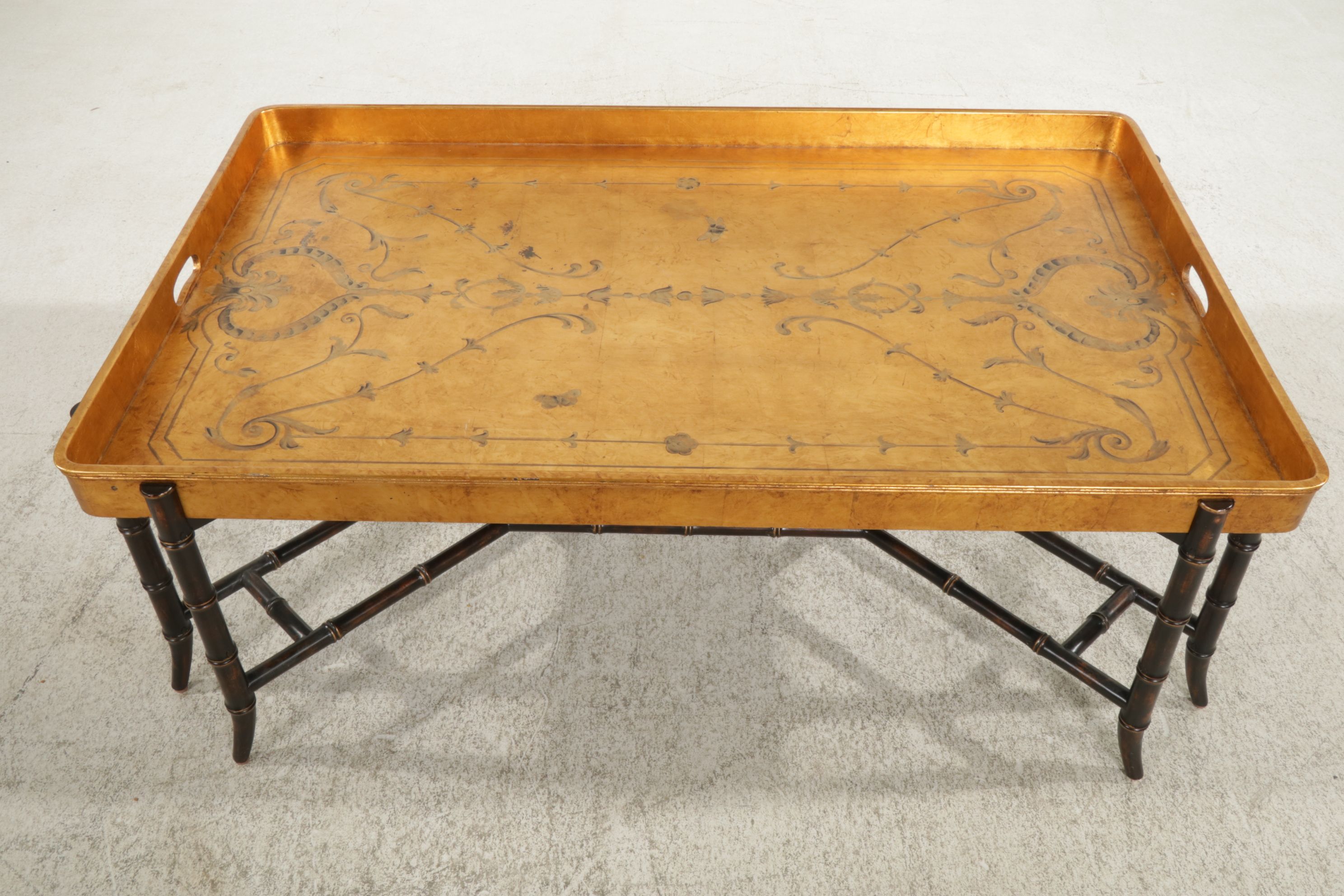E.J. Victor Gilt-Wood and Chinoiserie Butler’s Tray Coffee Table