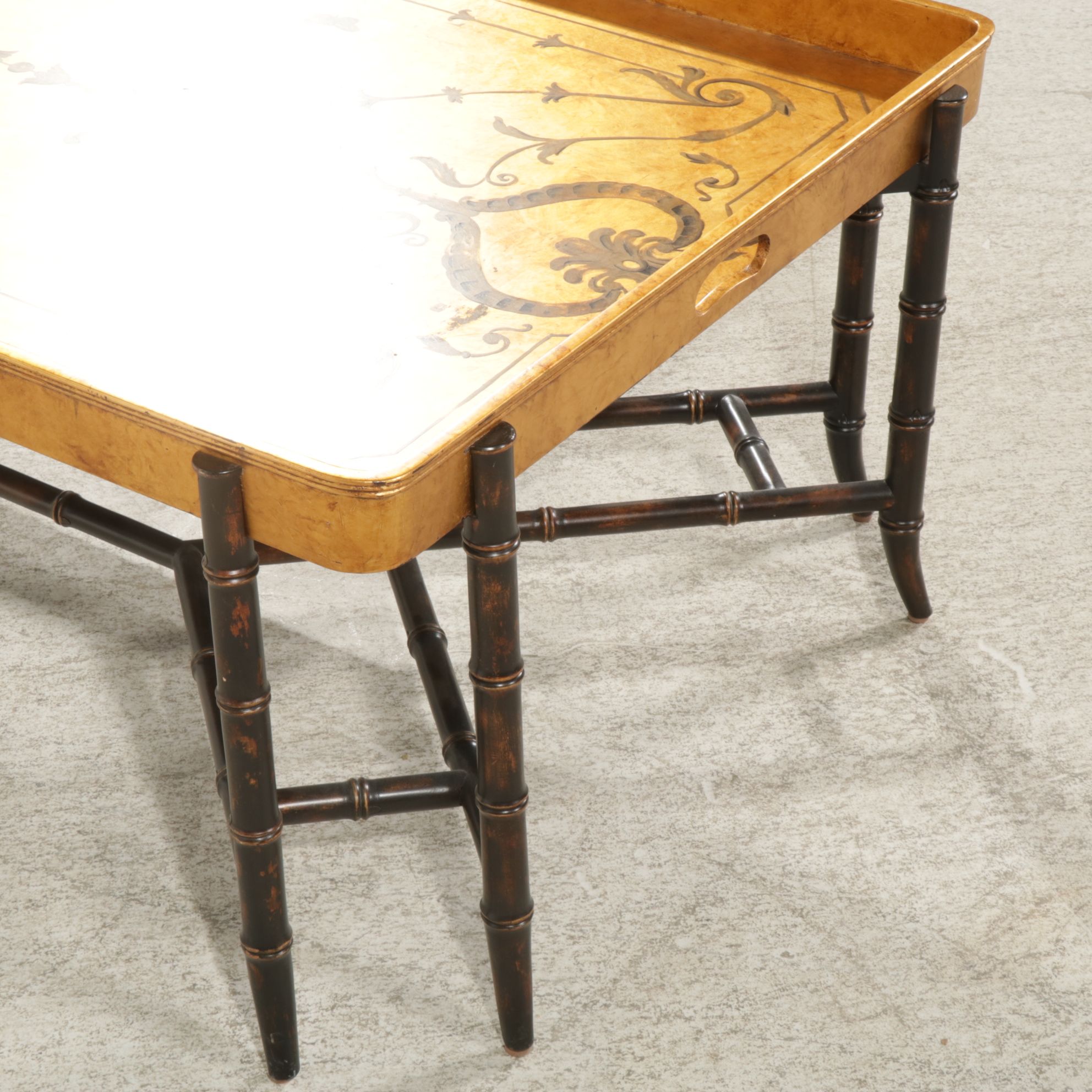 E.J. Victor Gilt-Wood and Chinoiserie Butler’s Tray Coffee Table